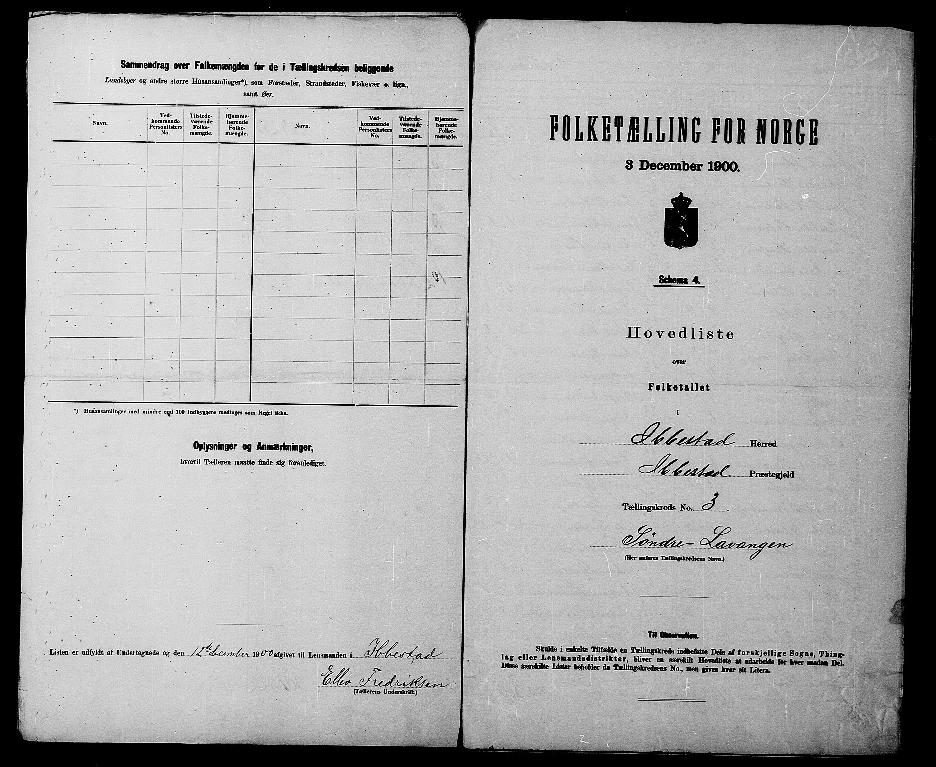 SATØ, 1900 census for Ibestad, 1900, p. 8