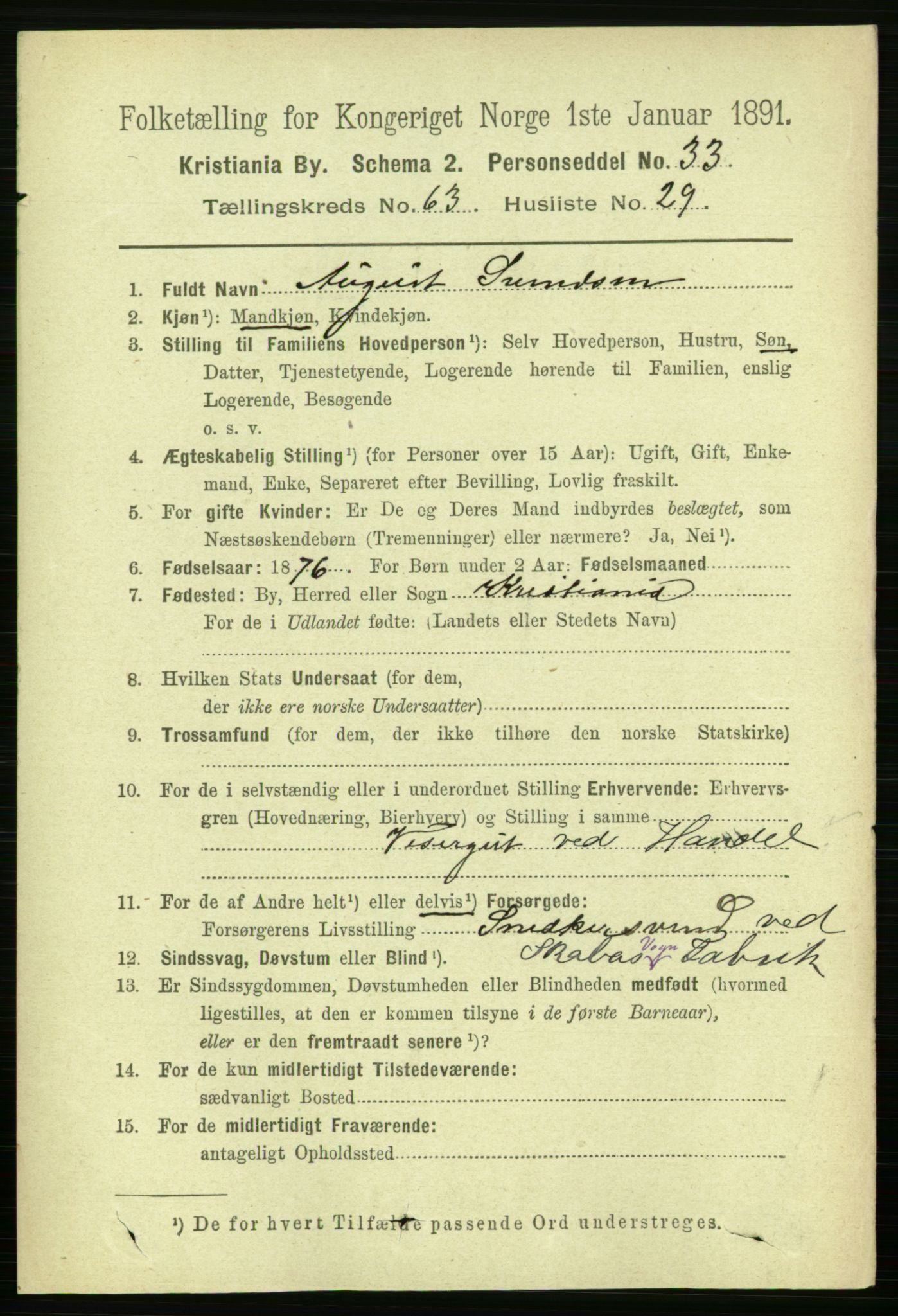 RA, 1891 census for 0301 Kristiania, 1891, p. 34281