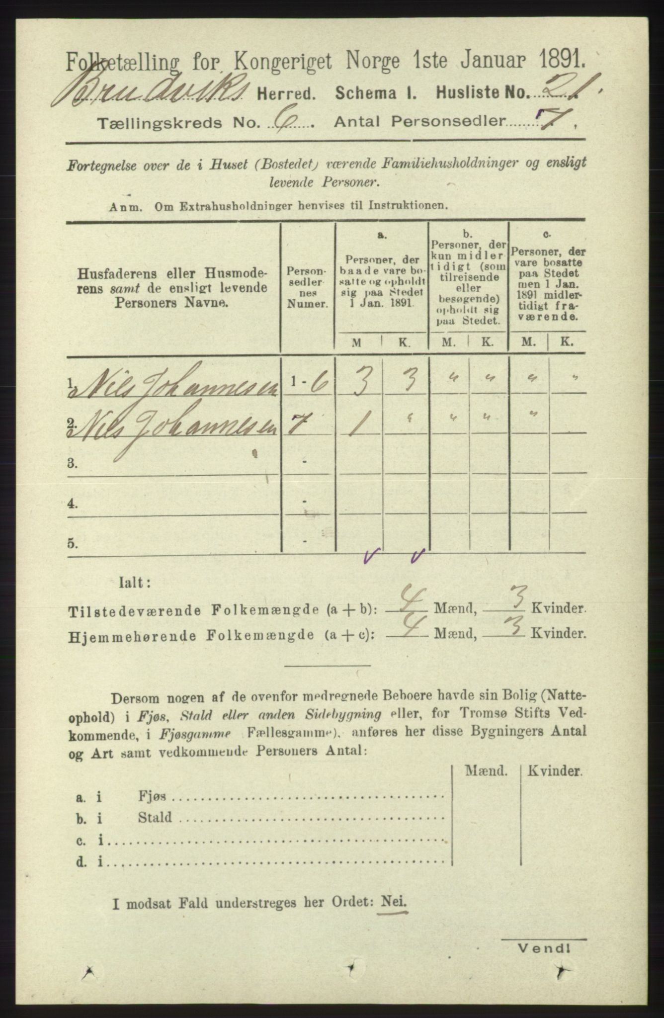 RA, 1891 census for 1251 Bruvik, 1891, p. 1748