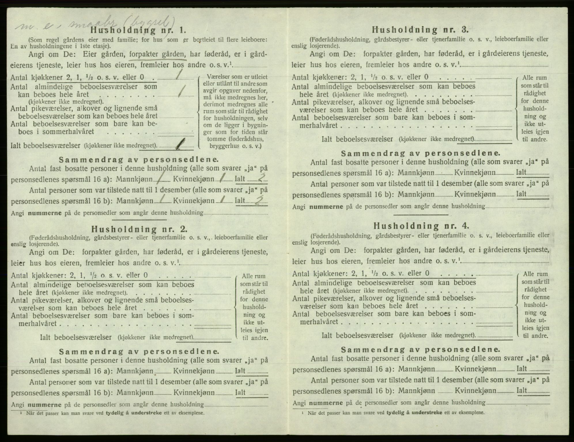 SAB, 1920 census for Os, 1920, p. 1069