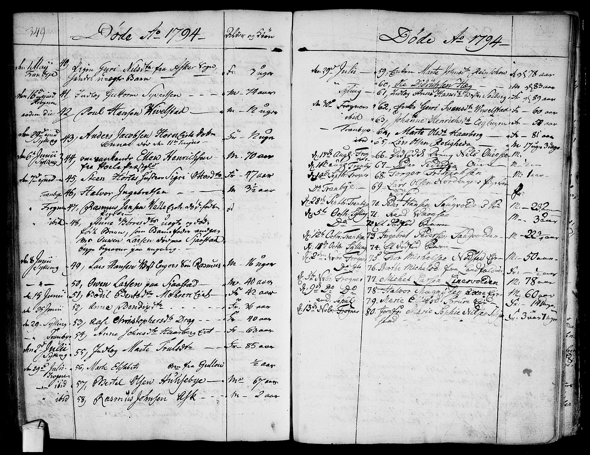 Lier kirkebøker, SAKO/A-230/F/Fa/L0006: Parish register (official) no. I 6, 1777-1794, p. 349