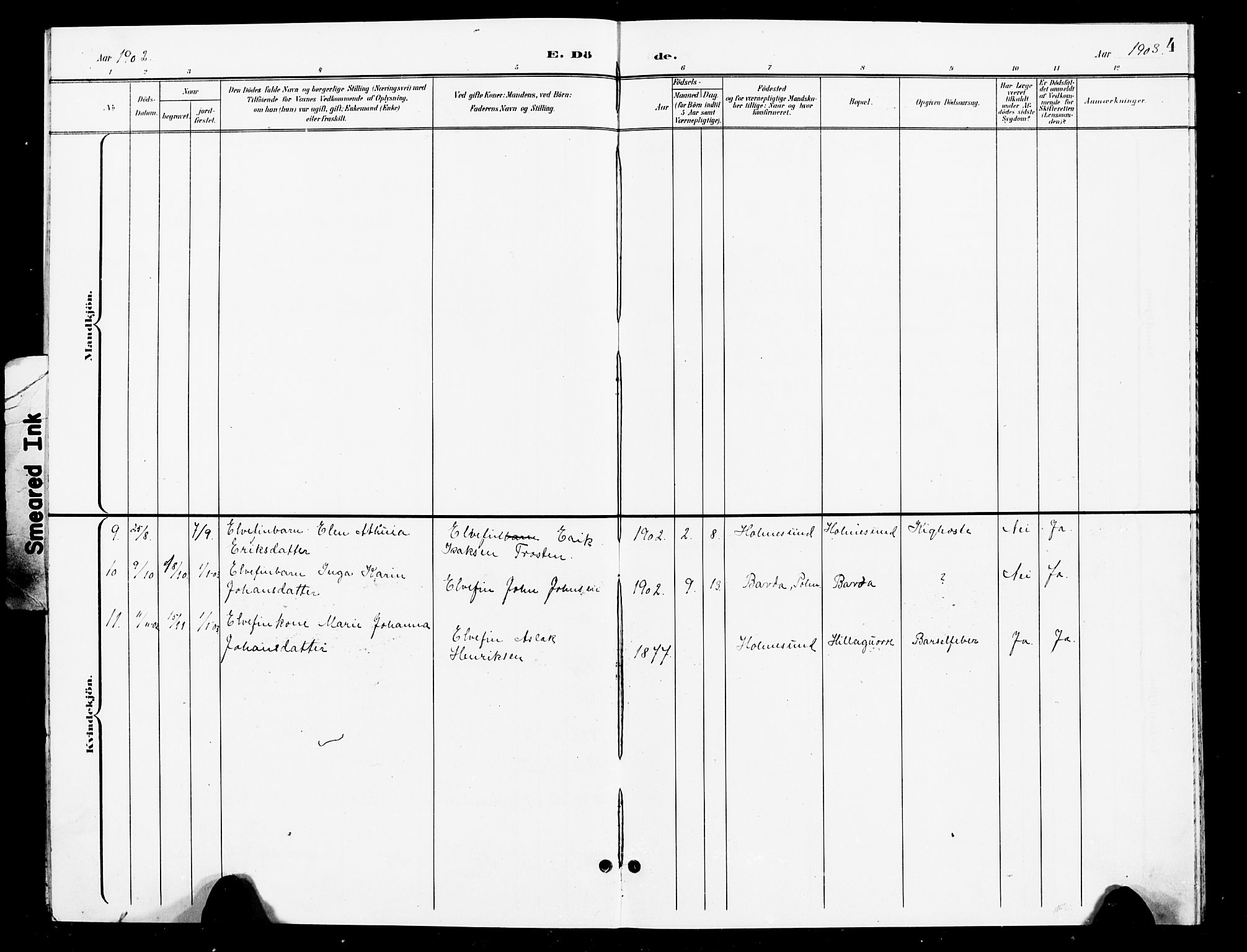 Nesseby sokneprestkontor, AV/SATØ-S-1330/H/Hb/L0008klokker: Parish register (copy) no. 8, 1898-1917, p. 4