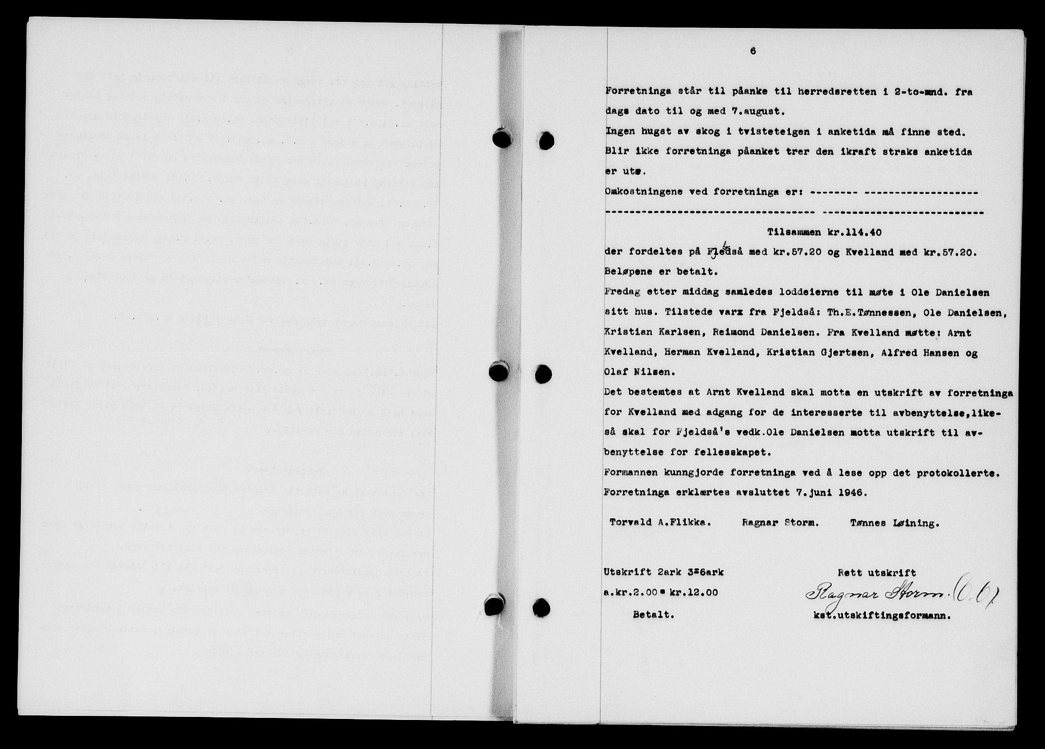 Flekkefjord sorenskriveri, SAK/1221-0001/G/Gb/Gba/L0061: Mortgage book no. A-9, 1946-1947, Diary no: : 273/1947