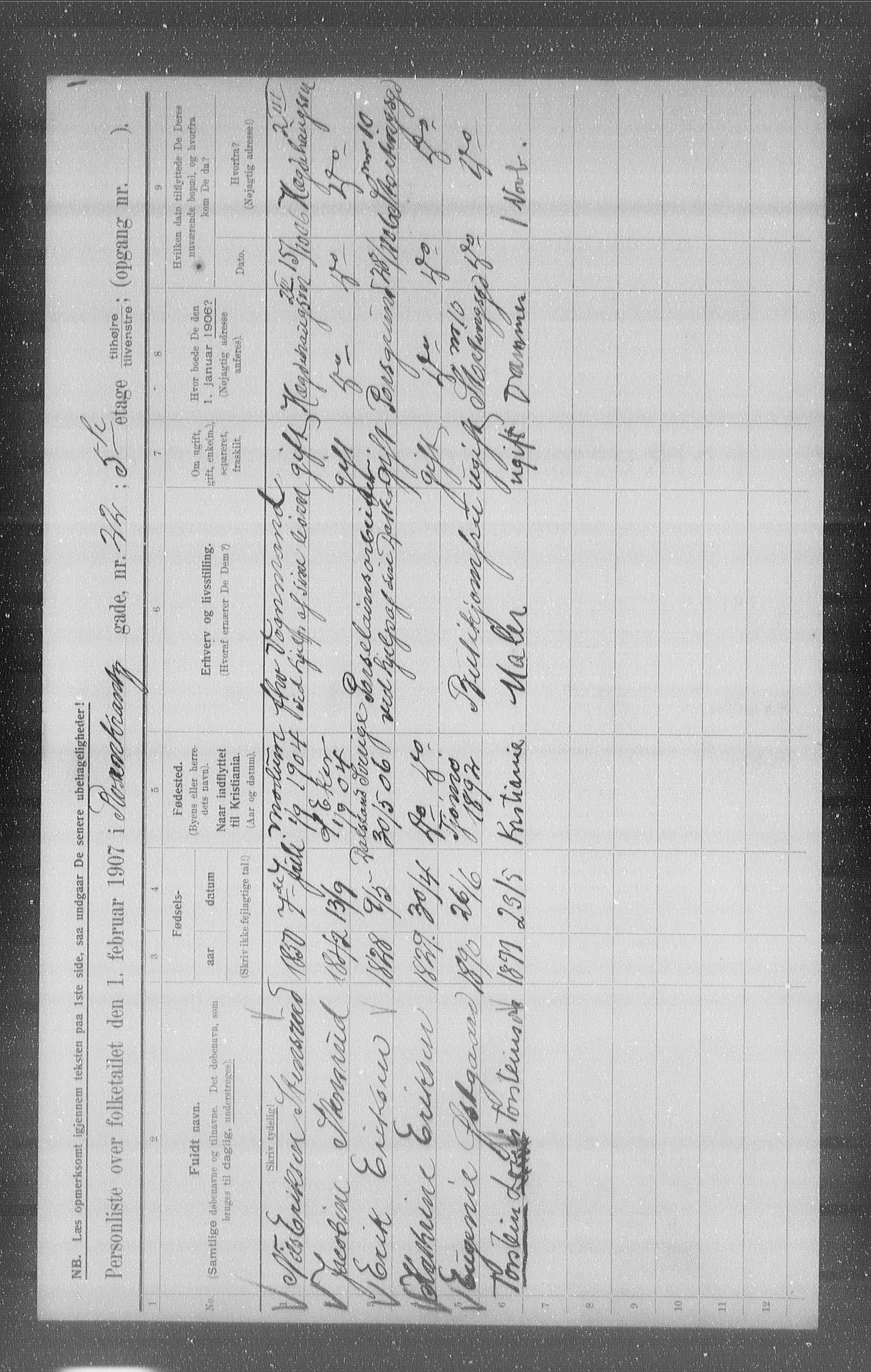 OBA, Municipal Census 1907 for Kristiania, 1907, p. 42920