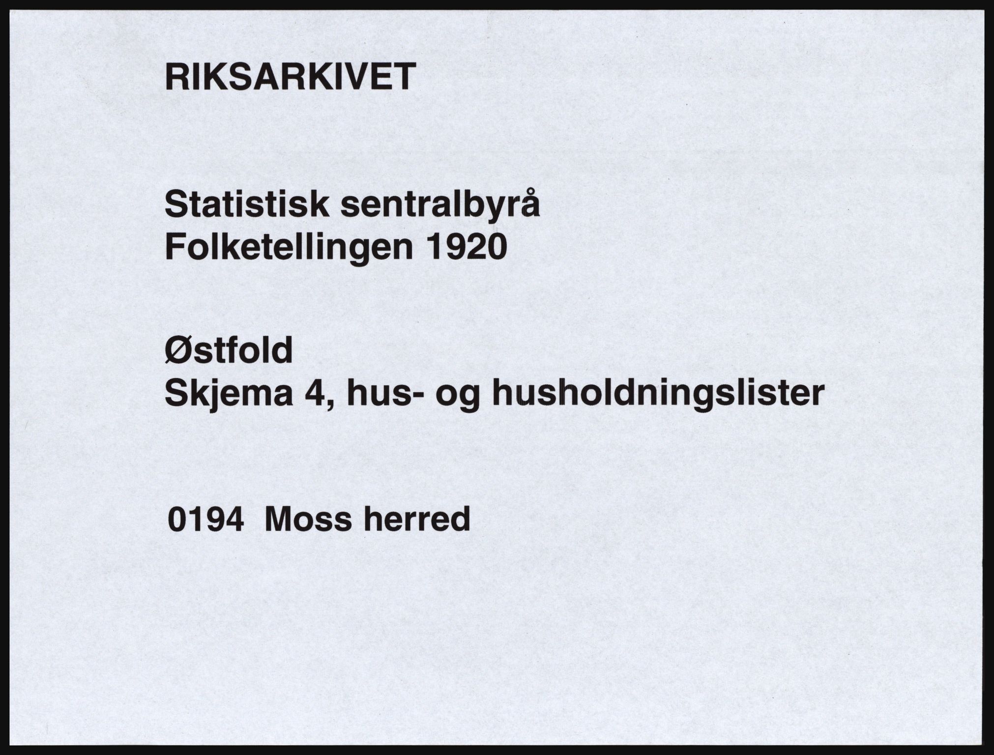 SAO, 1920 census for Moss land district, 1920, p. 33