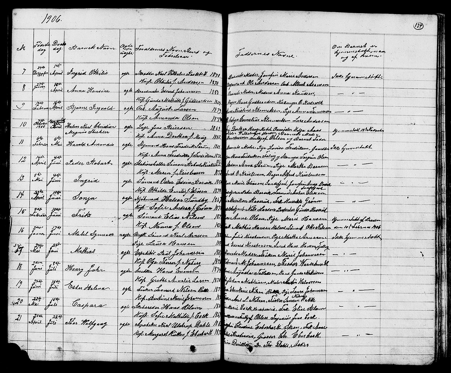 Stavern kirkebøker, AV/SAKO-A-318/G/Ga/L0002: Parish register (copy) no. 2, 1839-1909, p. 134