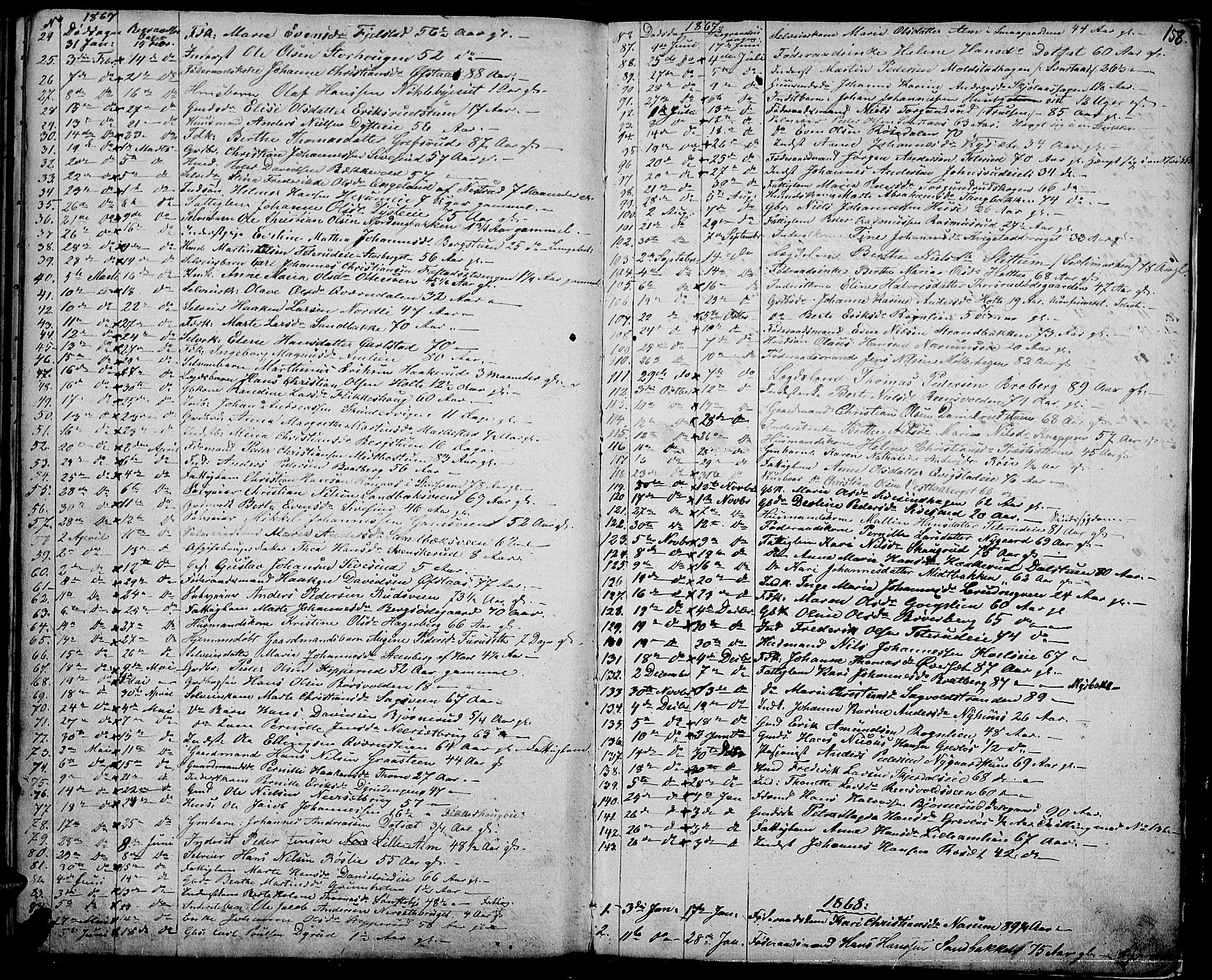 Vestre Toten prestekontor, SAH/PREST-108/H/Ha/Hab/L0005: Parish register (copy) no. 5, 1854-1870, p. 158