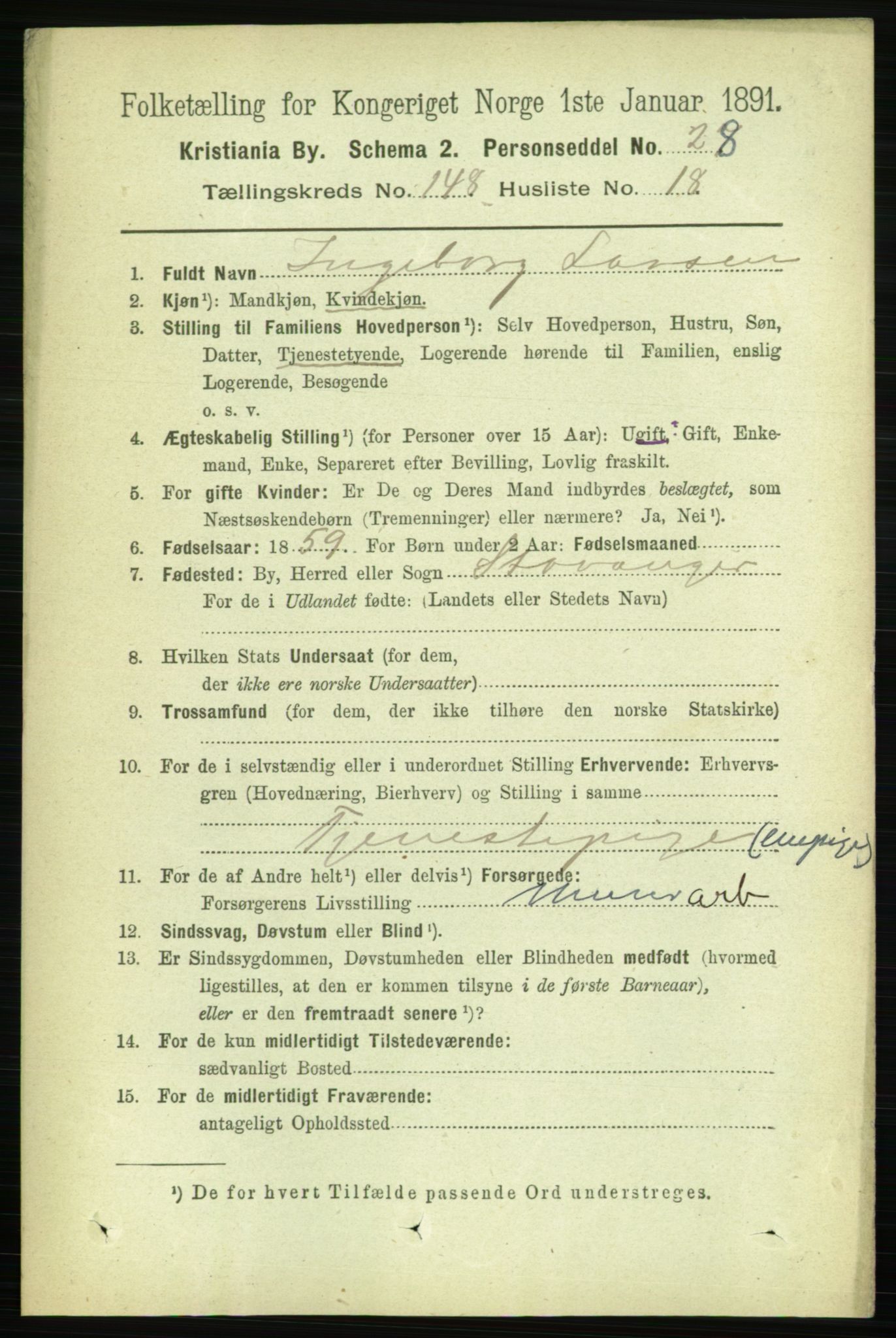 RA, 1891 census for 0301 Kristiania, 1891, p. 82556