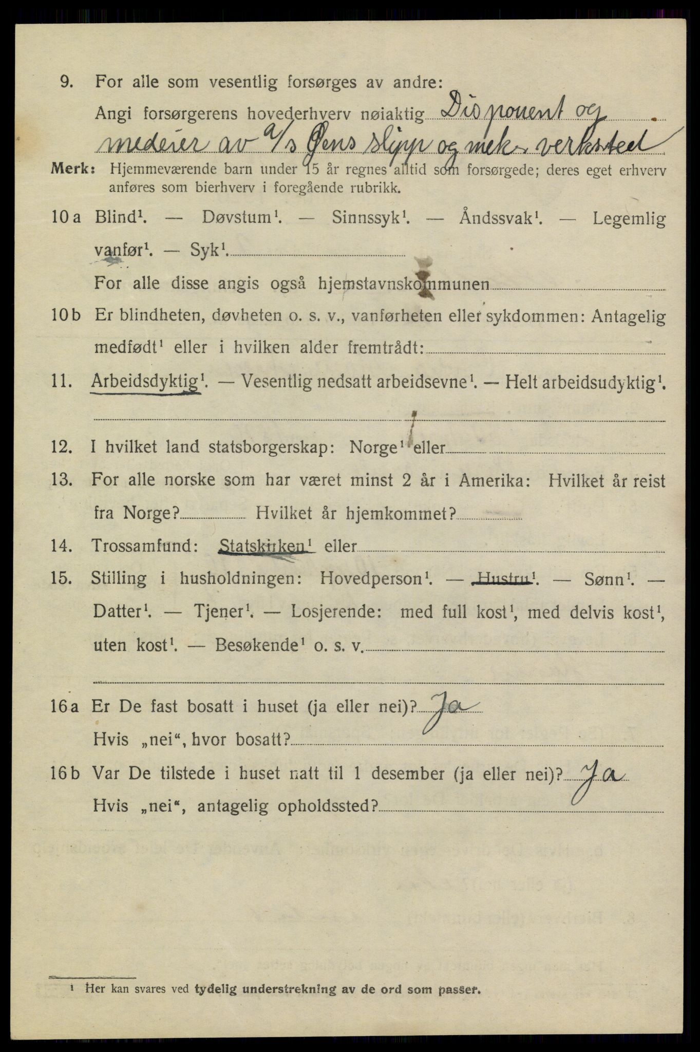SAKO, 1920 census for Stathelle, 1920, p. 554