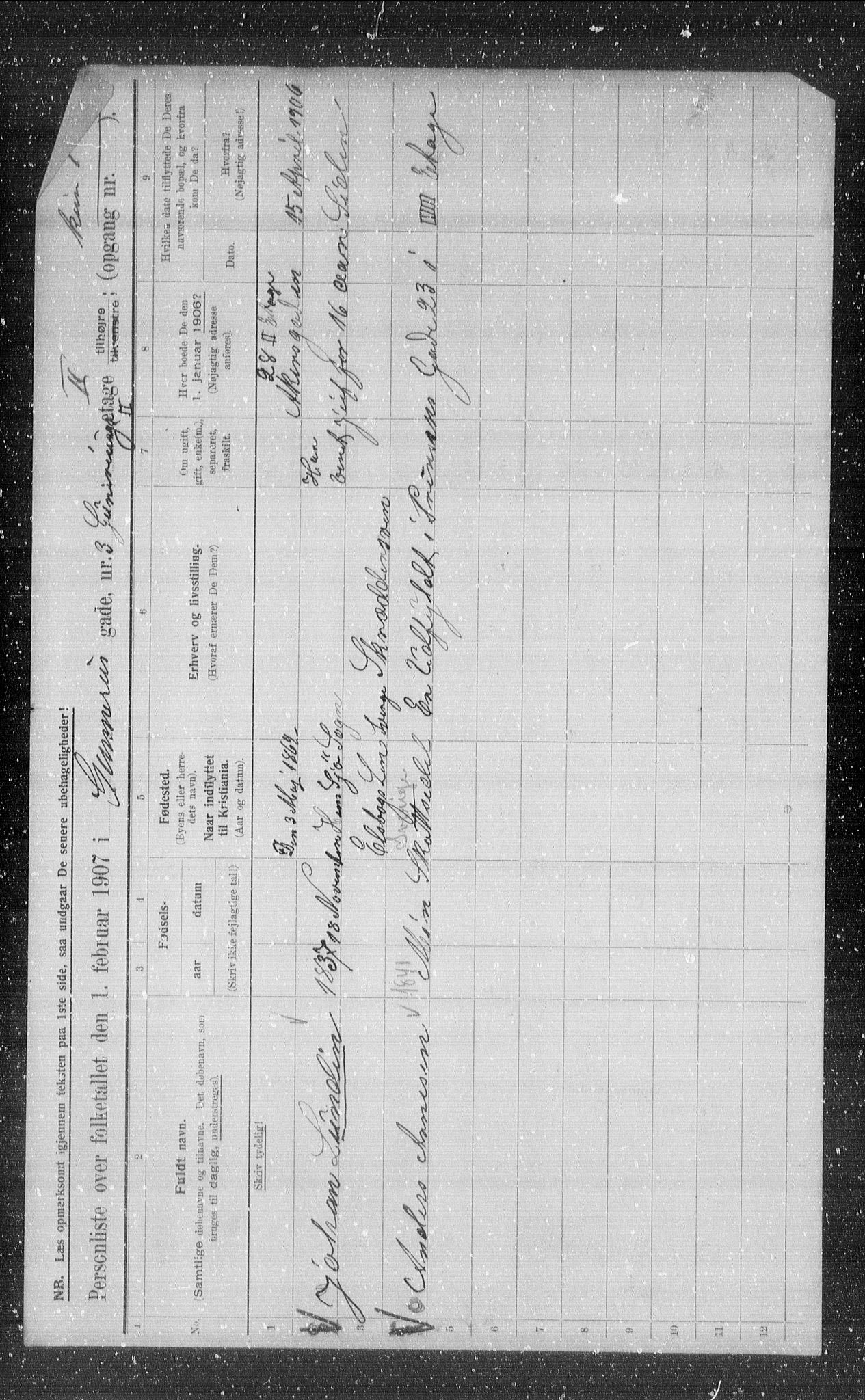 OBA, Municipal Census 1907 for Kristiania, 1907, p. 16547