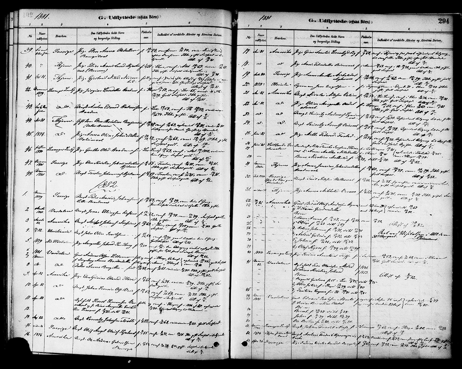 Ministerialprotokoller, klokkerbøker og fødselsregistre - Nord-Trøndelag, SAT/A-1458/717/L0159: Parish register (official) no. 717A09, 1878-1898, p. 294