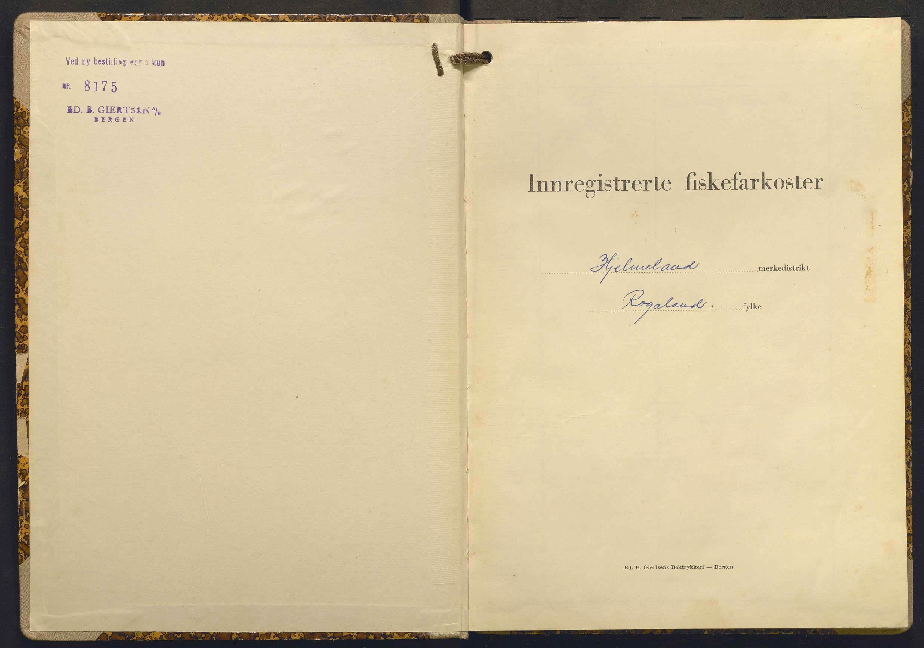 Fiskeridirektoratet - 1 Adm. ledelse - 13 Båtkontoret, AV/SAB-A-2003/I/Ia/Iai/L0039: 135.0913/4 Merkeprotokoll - Hjelmeland, 1965-1969
