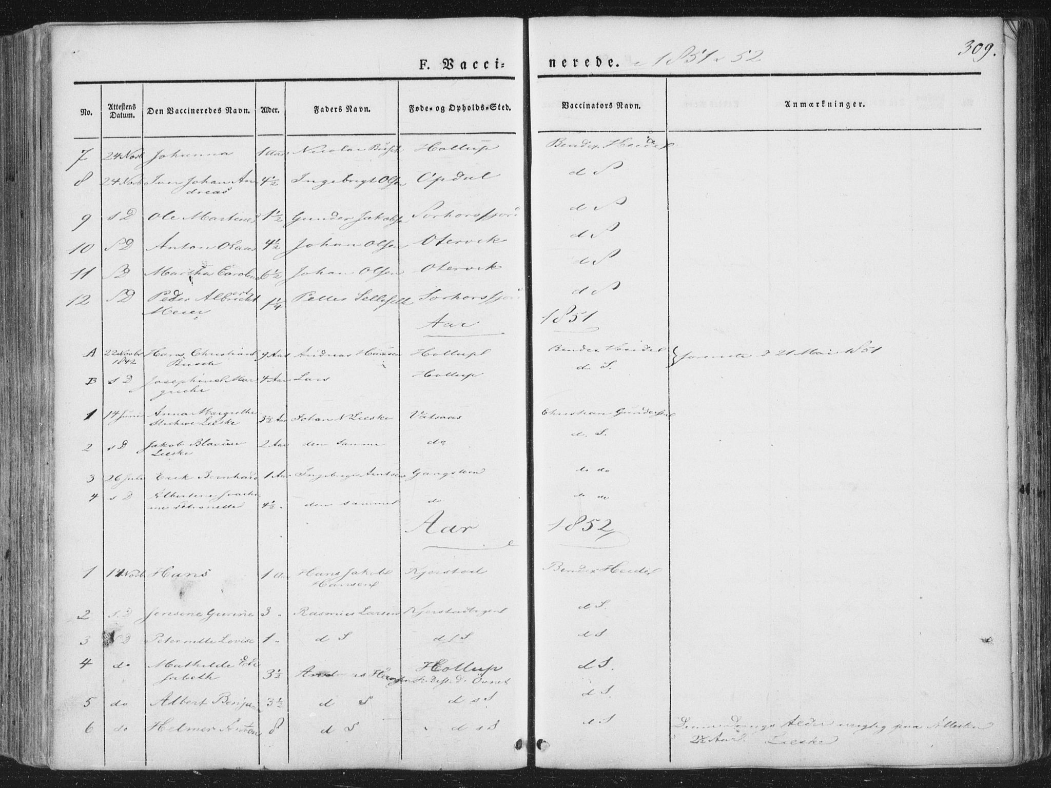 Ministerialprotokoller, klokkerbøker og fødselsregistre - Nordland, AV/SAT-A-1459/810/L0144: Parish register (official) no. 810A07 /1, 1841-1862, p. 309