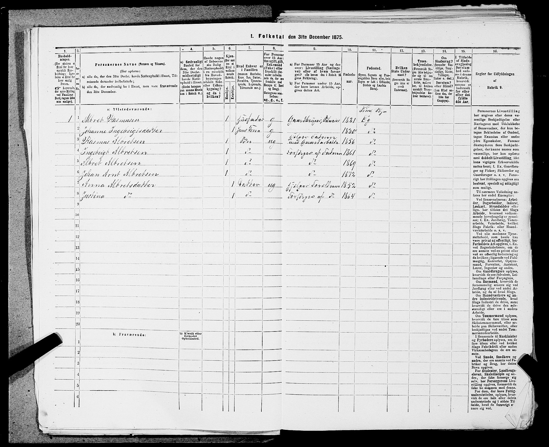 SAST, 1875 census for 1121P Lye, 1875, p. 68