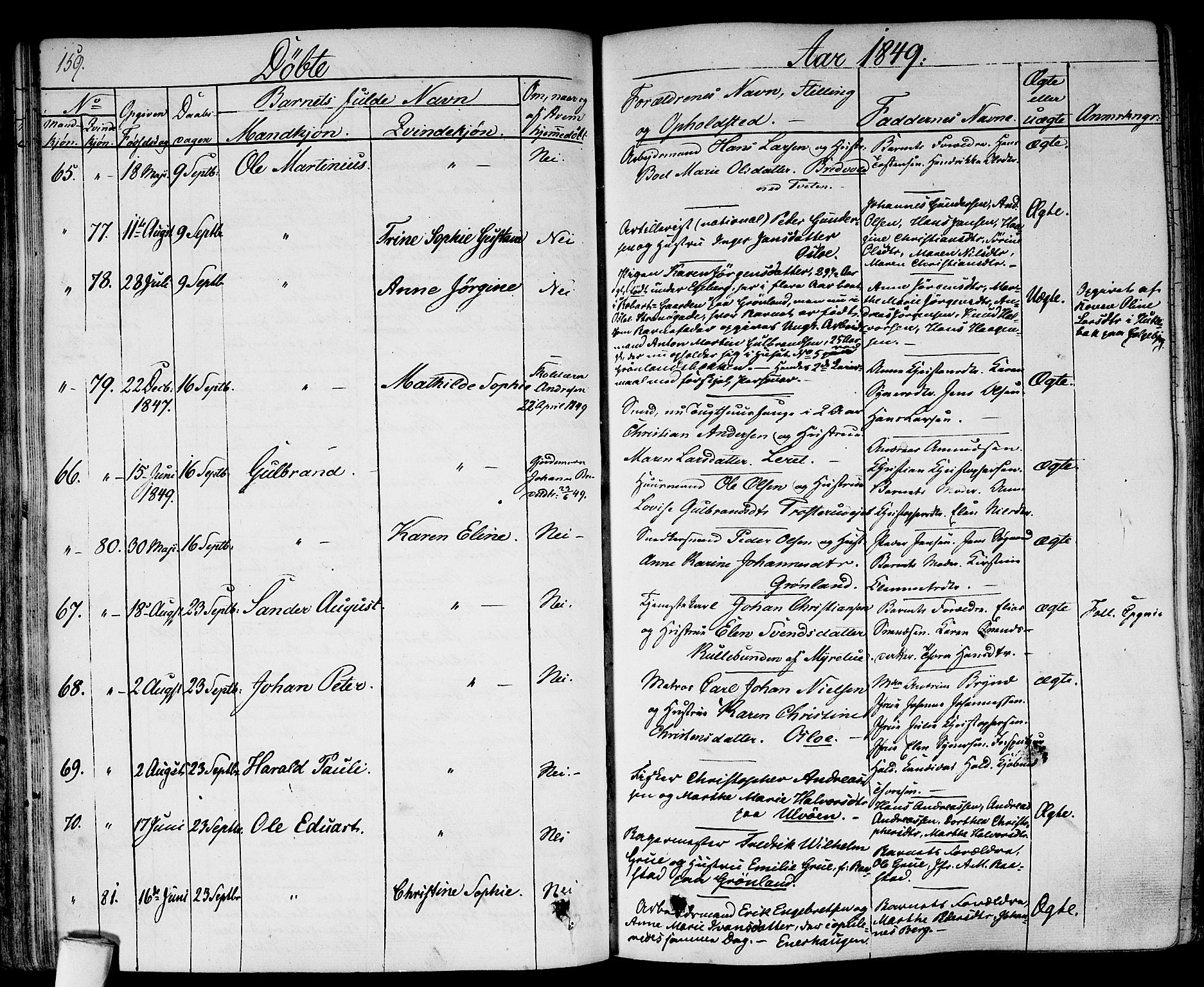 Gamlebyen prestekontor Kirkebøker, AV/SAO-A-10884/F/Fa/L0003: Parish register (official) no. 3, 1829-1849, p. 159