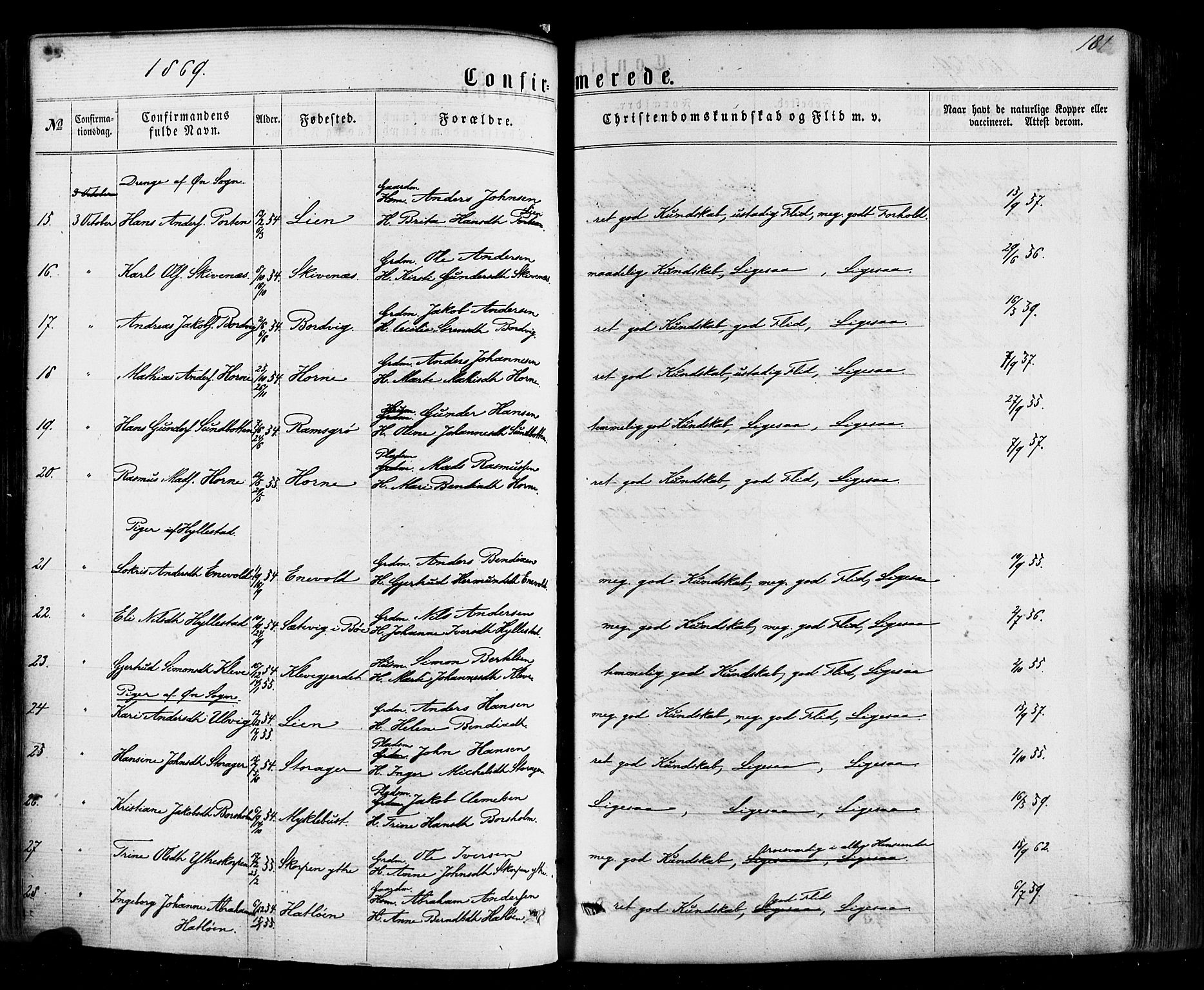 Hyllestad sokneprestembete, AV/SAB-A-80401: Parish register (official) no. A 1, 1861-1886, p. 181