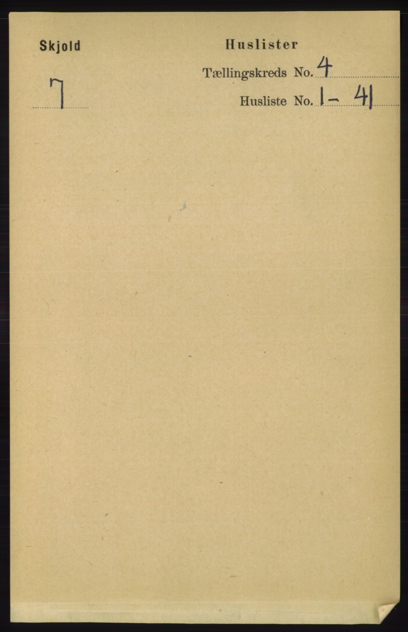 RA, 1891 census for 1154 Skjold, 1891, p. 509