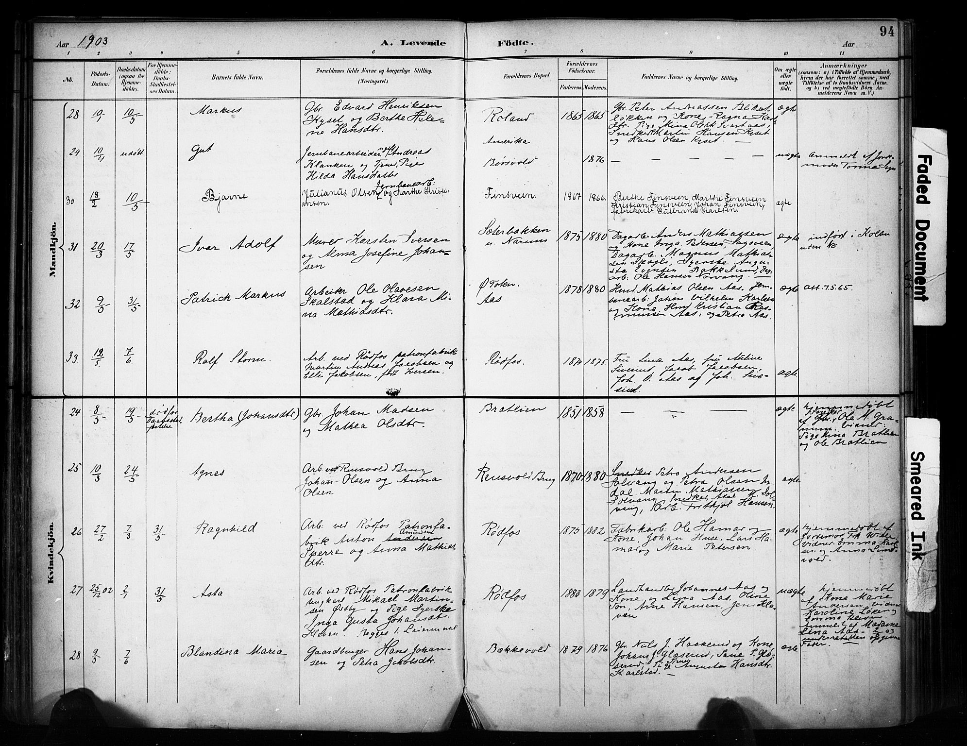 Vestre Toten prestekontor, AV/SAH-PREST-108/H/Ha/Haa/L0011: Parish register (official) no. 11, 1895-1906, p. 94