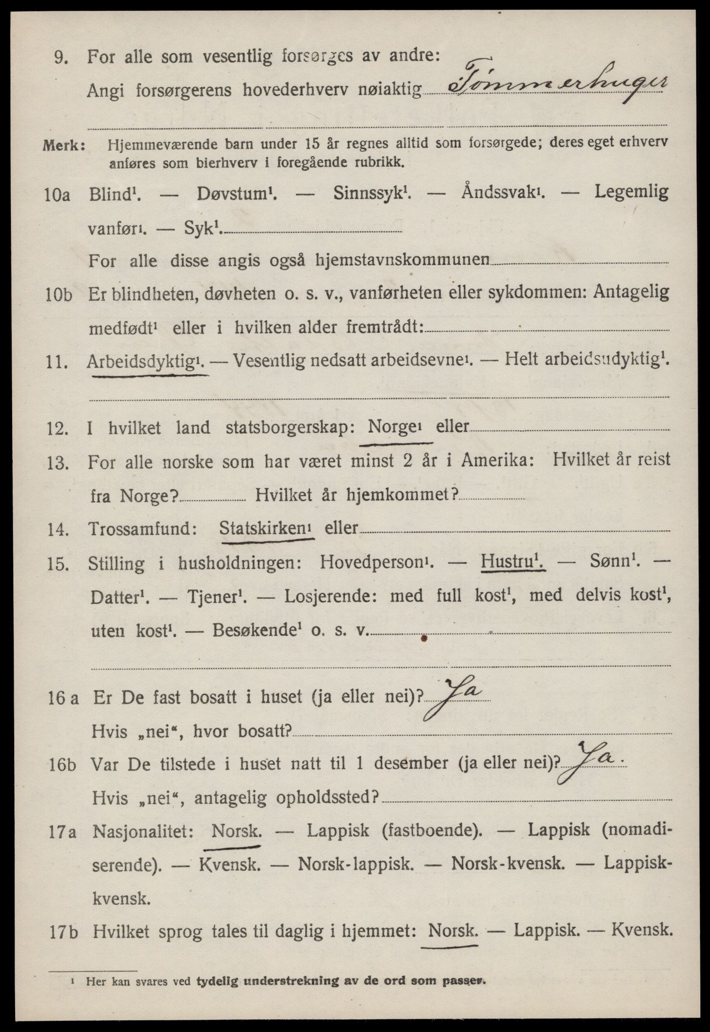 SAT, 1920 census for Rennebu, 1920, p. 5841