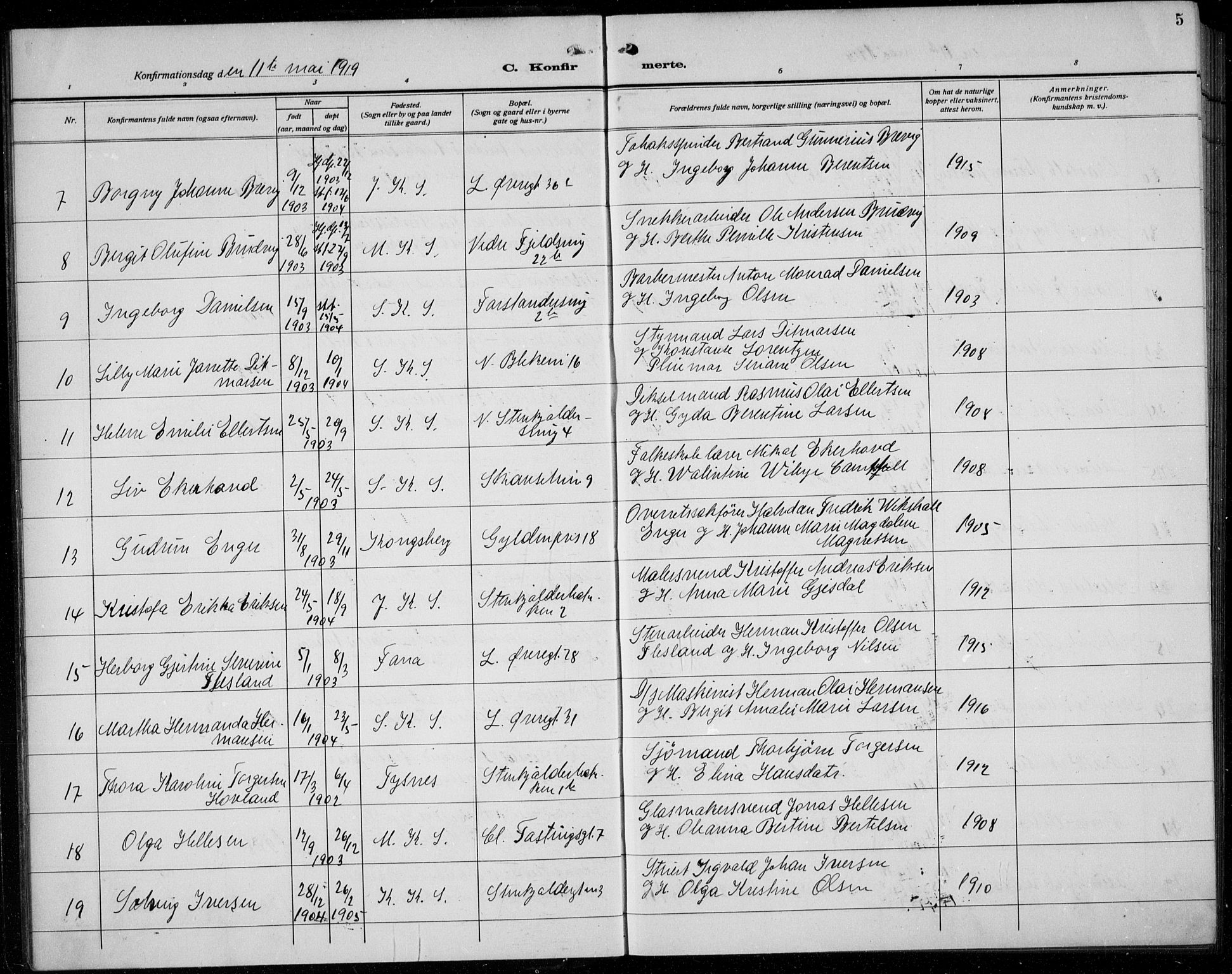 Korskirken sokneprestembete, AV/SAB-A-76101/H/Hab: Parish register (copy) no. C 6, 1918-1941, p. 5