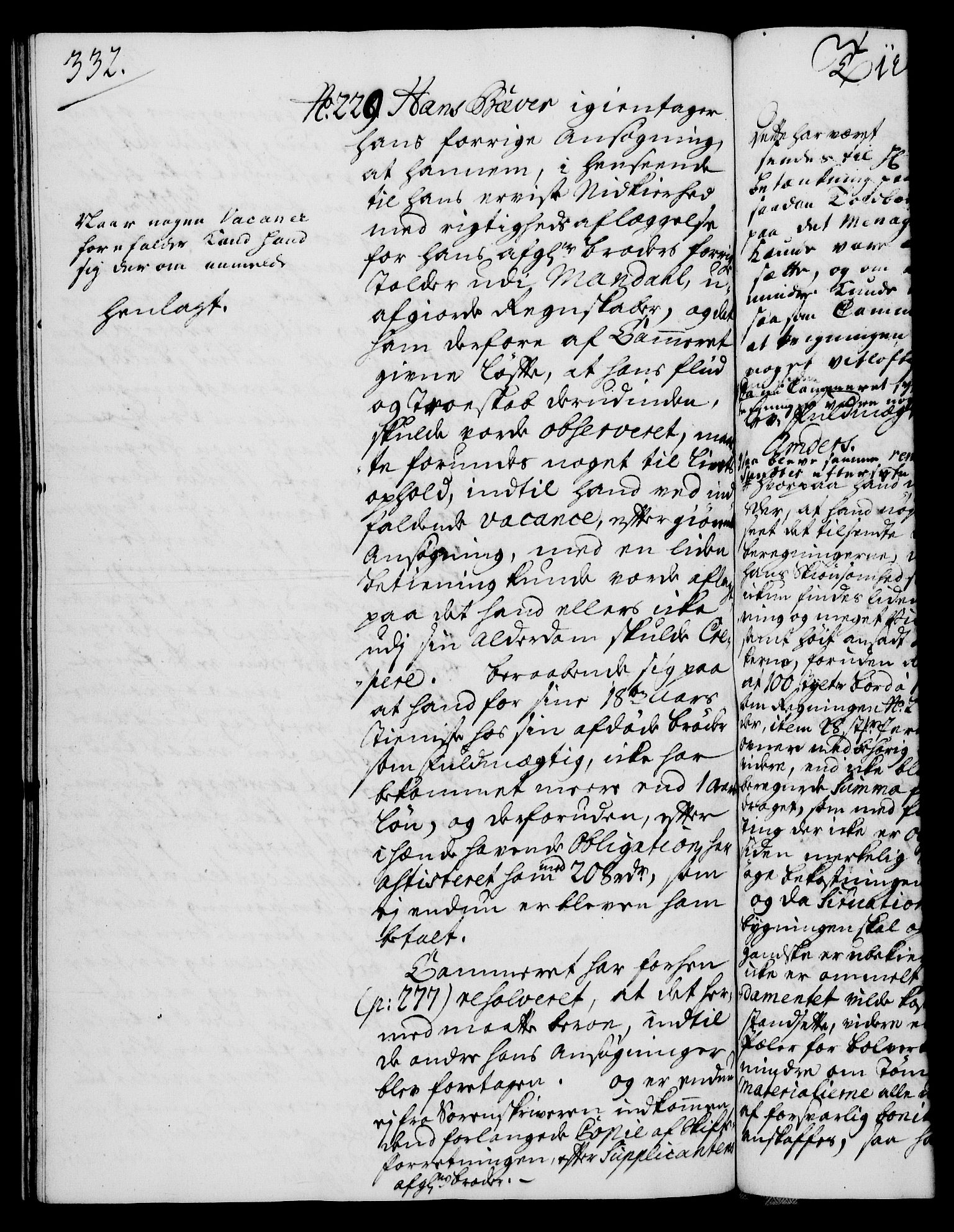 Rentekammeret, Kammerkanselliet, RA/EA-3111/G/Gh/Gha/L0017: Norsk ekstraktmemorialprotokoll (merket RK 53.62), 1735, p. 332
