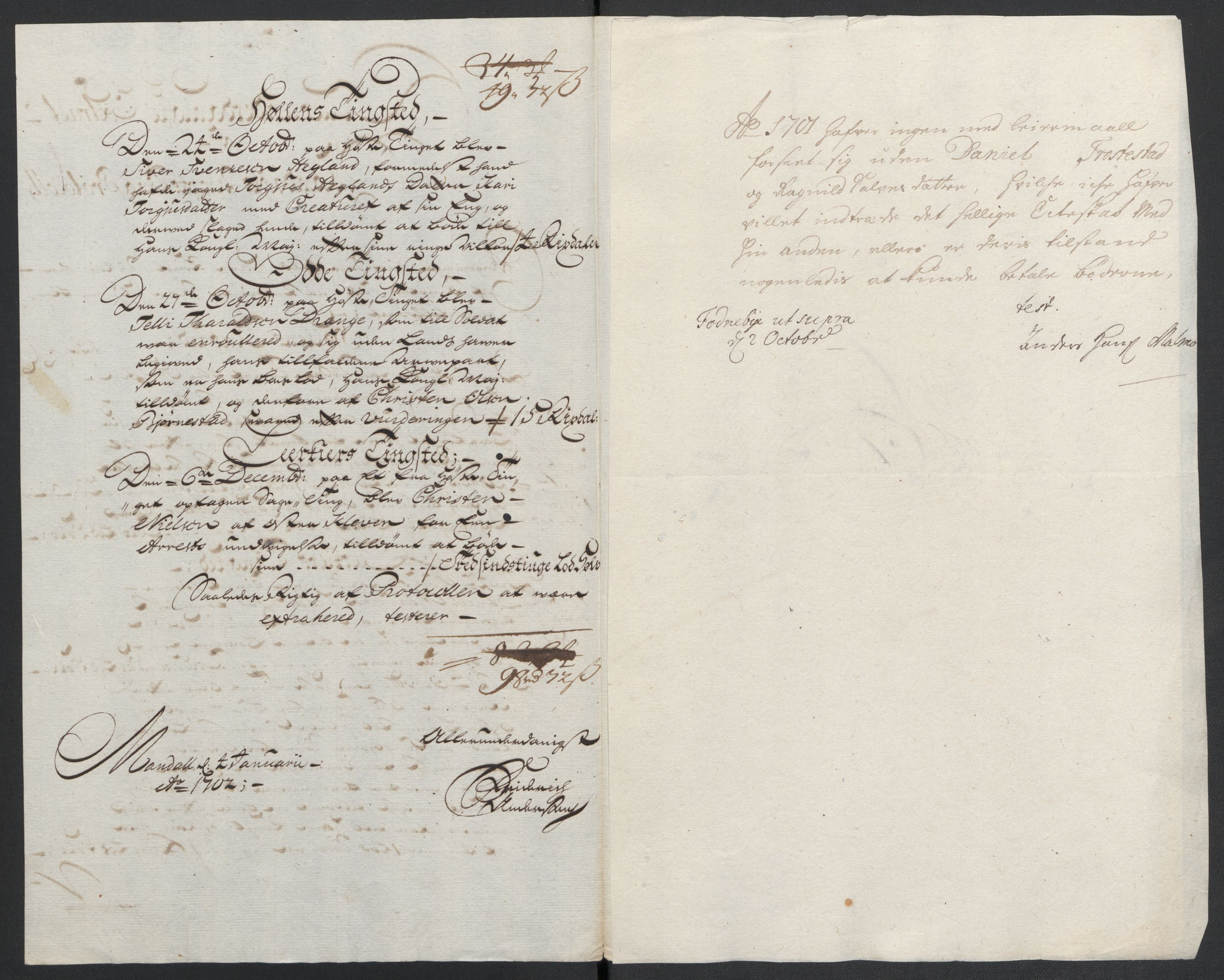 Rentekammeret inntil 1814, Reviderte regnskaper, Fogderegnskap, RA/EA-4092/R43/L2549: Fogderegnskap Lista og Mandal, 1701-1702, p. 93