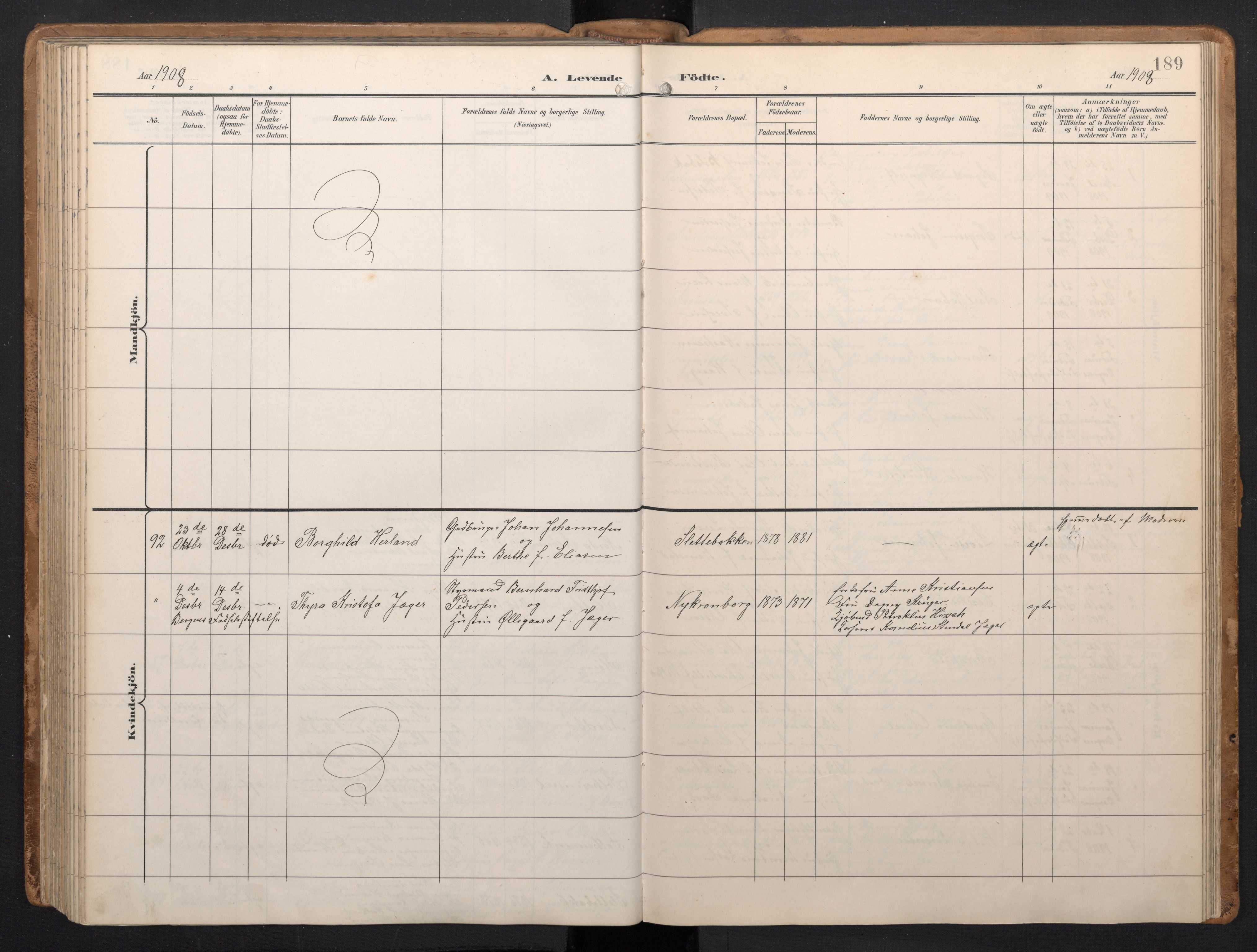 Årstad Sokneprestembete, AV/SAB-A-79301/H/Hab/L0002: Parish register (copy) no. A 2, 1896-1912, p. 188b-189a