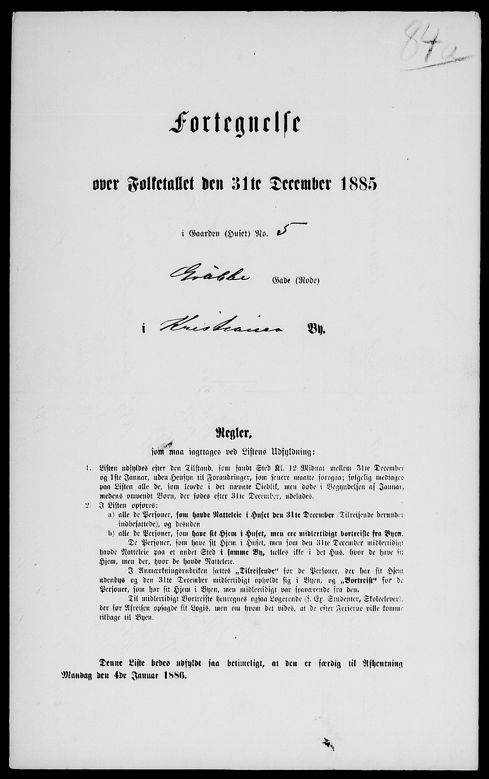 RA, 1885 census for 0301 Kristiania, 1885, p. 1748