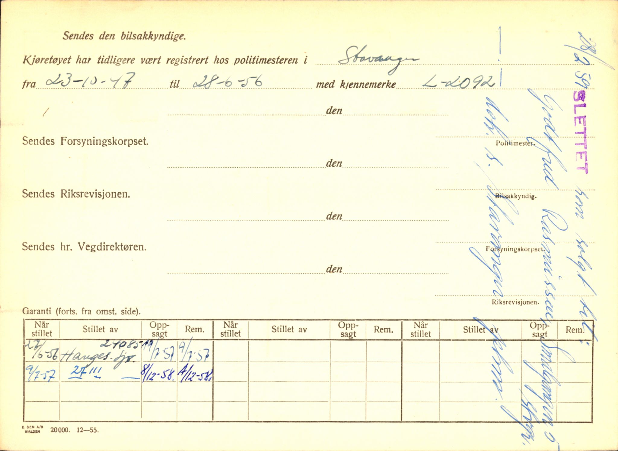 Stavanger trafikkstasjon, SAST/A-101942/0/F/L0018: L-10000 - L-10499, 1930-1971, p. 1410