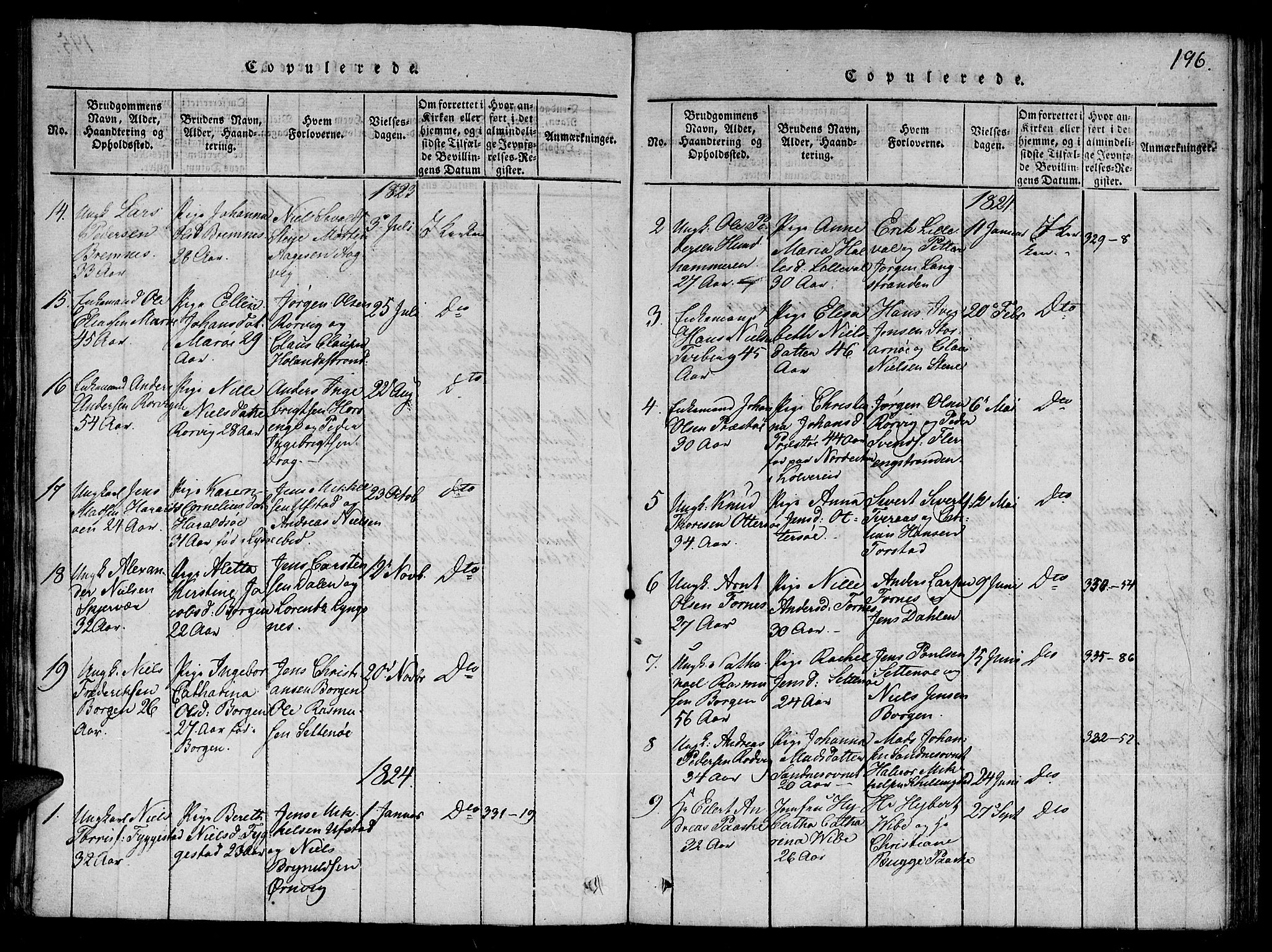 Ministerialprotokoller, klokkerbøker og fødselsregistre - Nord-Trøndelag, SAT/A-1458/784/L0667: Parish register (official) no. 784A03 /1, 1816-1829, p. 196