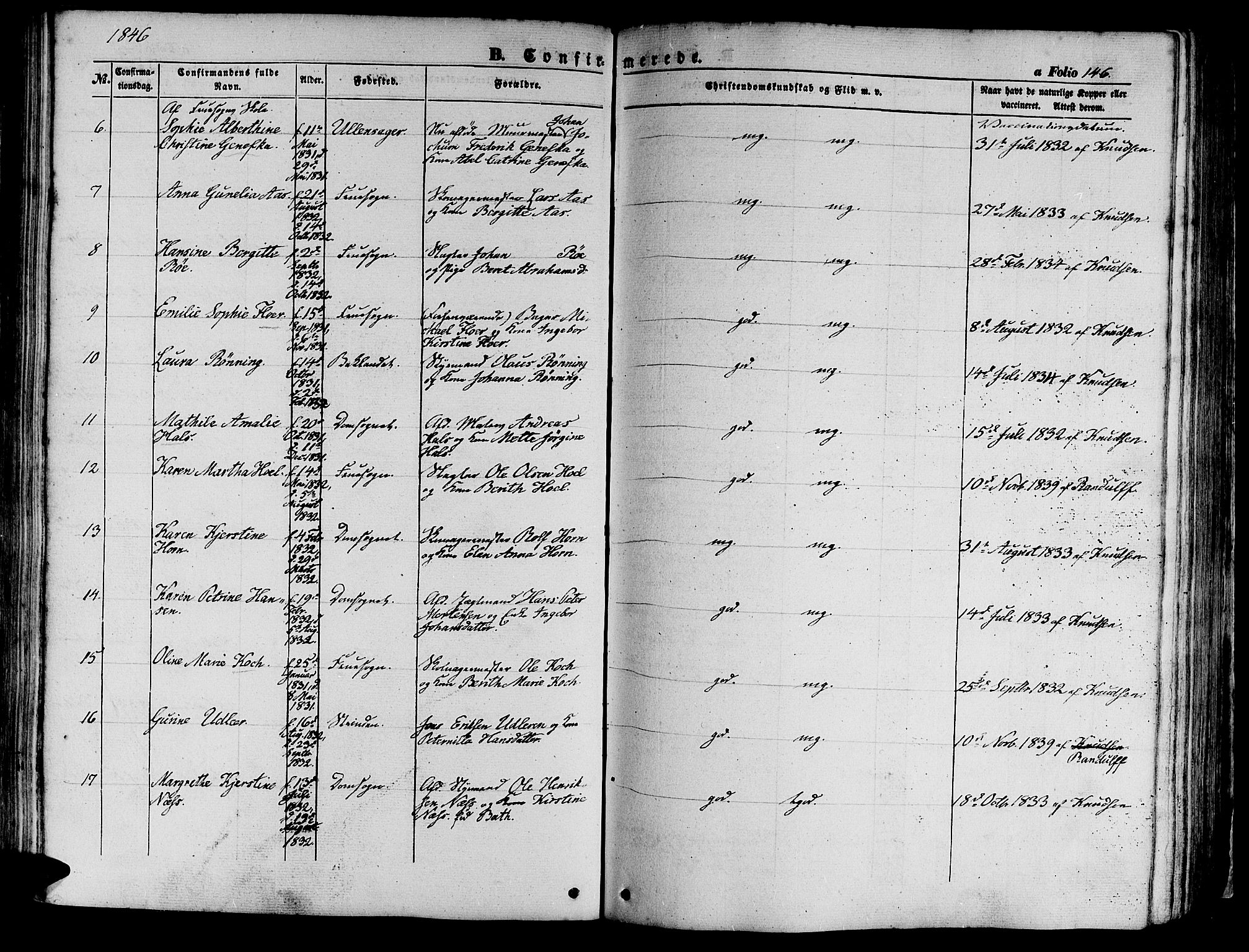 Ministerialprotokoller, klokkerbøker og fødselsregistre - Sør-Trøndelag, AV/SAT-A-1456/602/L0137: Parish register (copy) no. 602C05, 1846-1856, p. 146