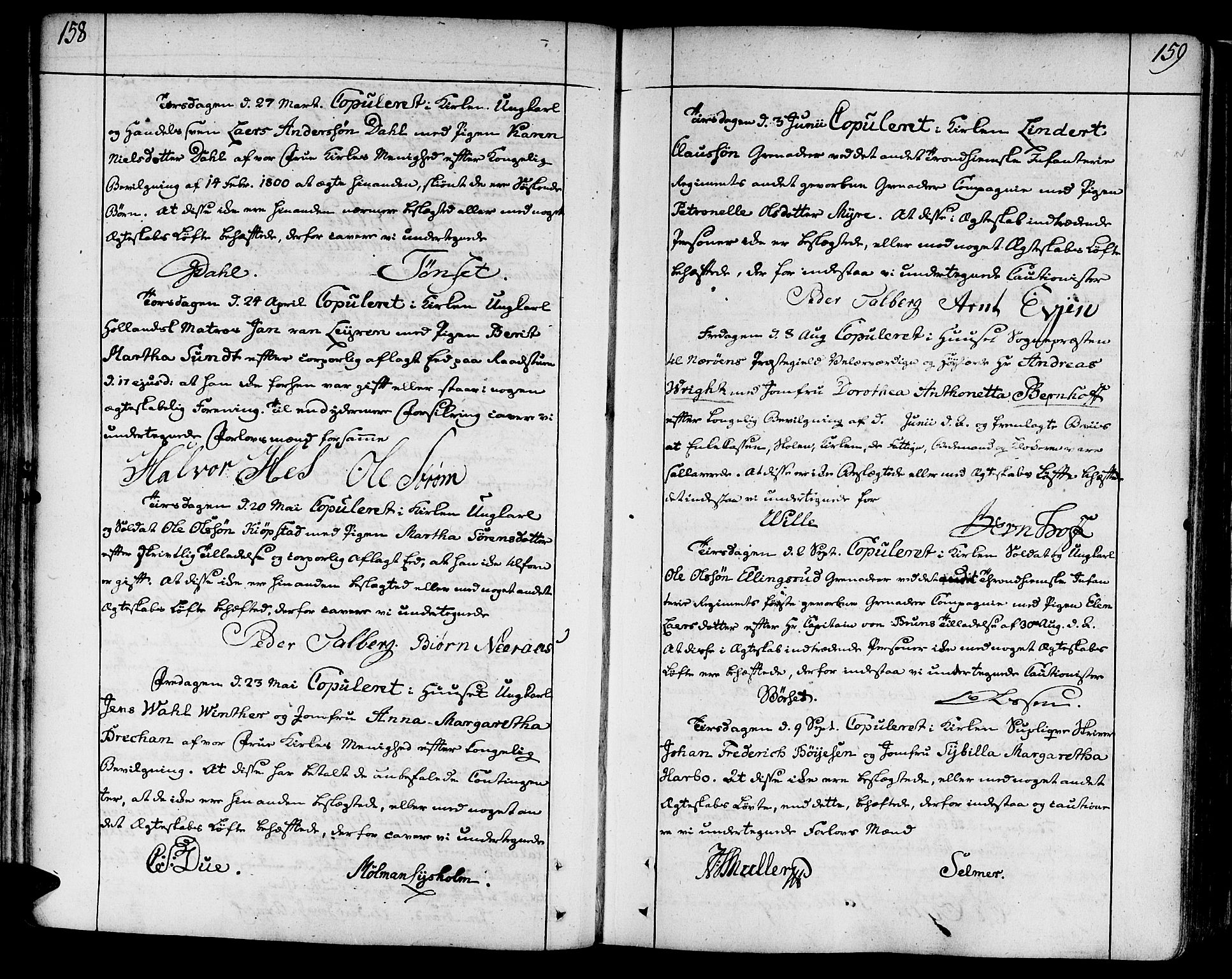 Ministerialprotokoller, klokkerbøker og fødselsregistre - Sør-Trøndelag, SAT/A-1456/602/L0105: Parish register (official) no. 602A03, 1774-1814, p. 158-159