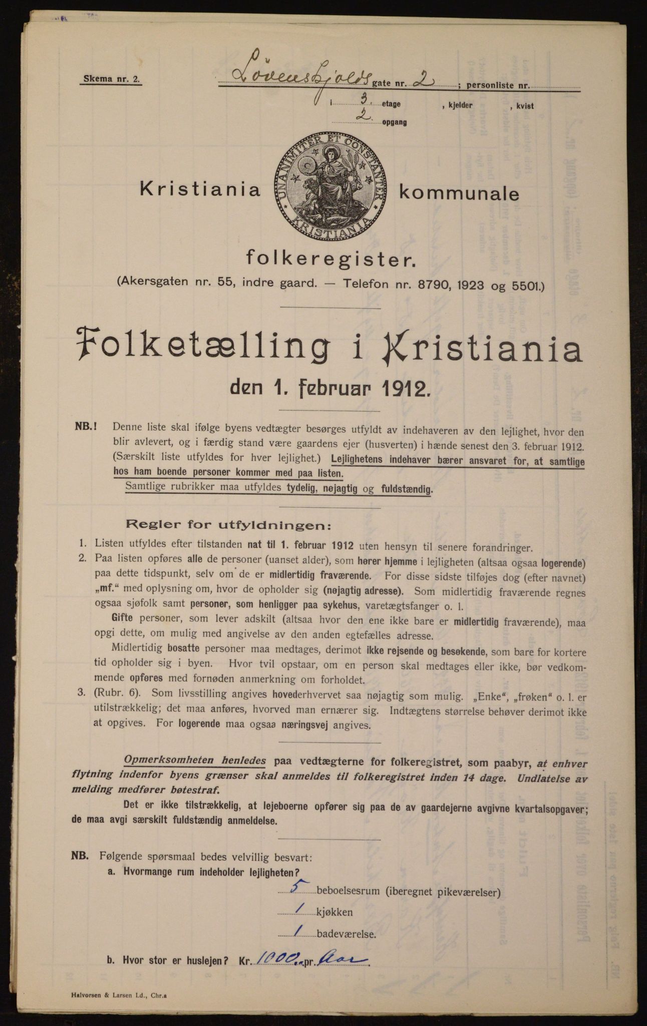 OBA, Municipal Census 1912 for Kristiania, 1912, p. 59157