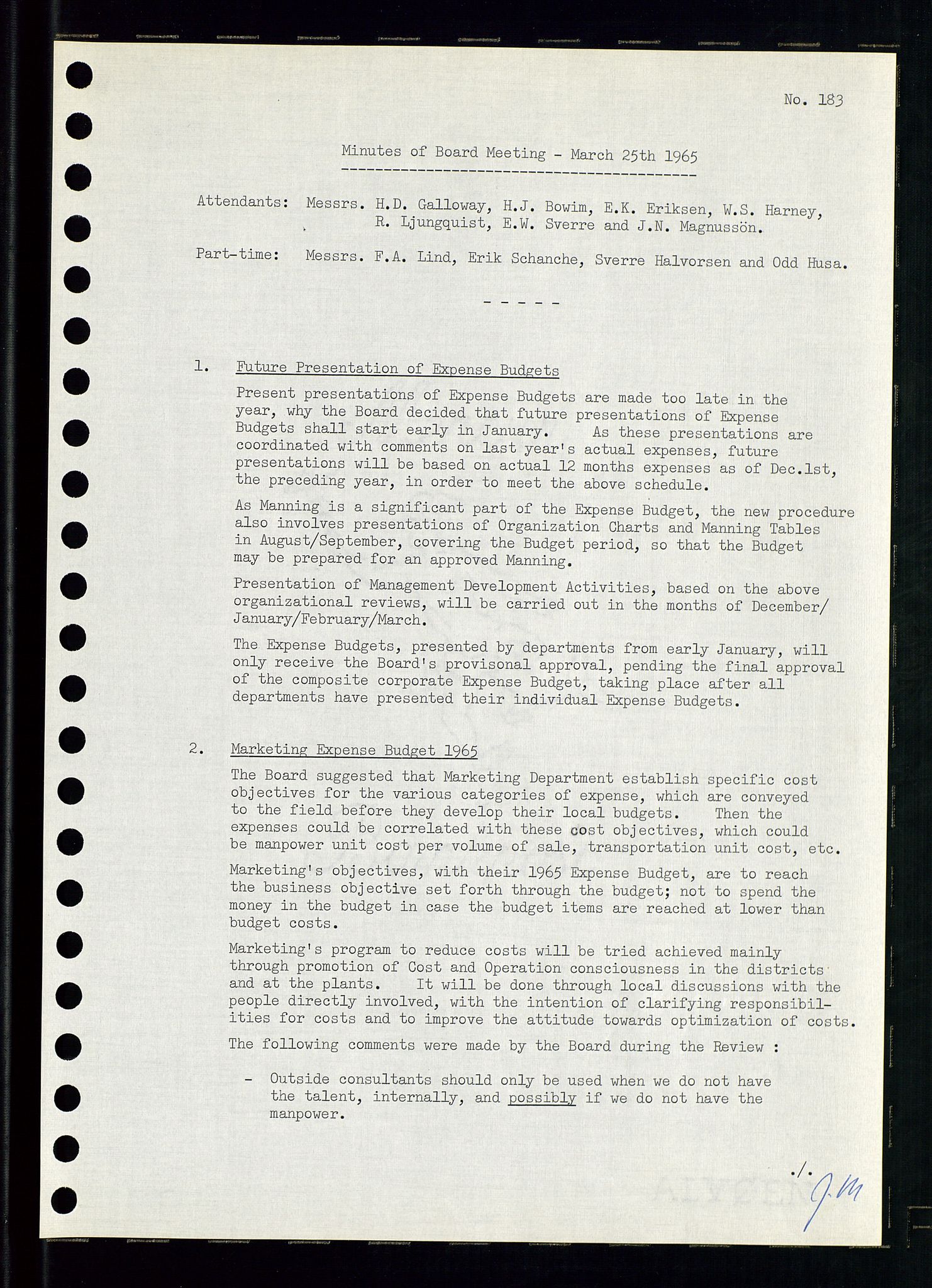 Pa 0982 - Esso Norge A/S, AV/SAST-A-100448/A/Aa/L0002/0001: Den administrerende direksjon Board minutes (styrereferater) / Den administrerende direksjon Board minutes (styrereferater), 1965, p. 134