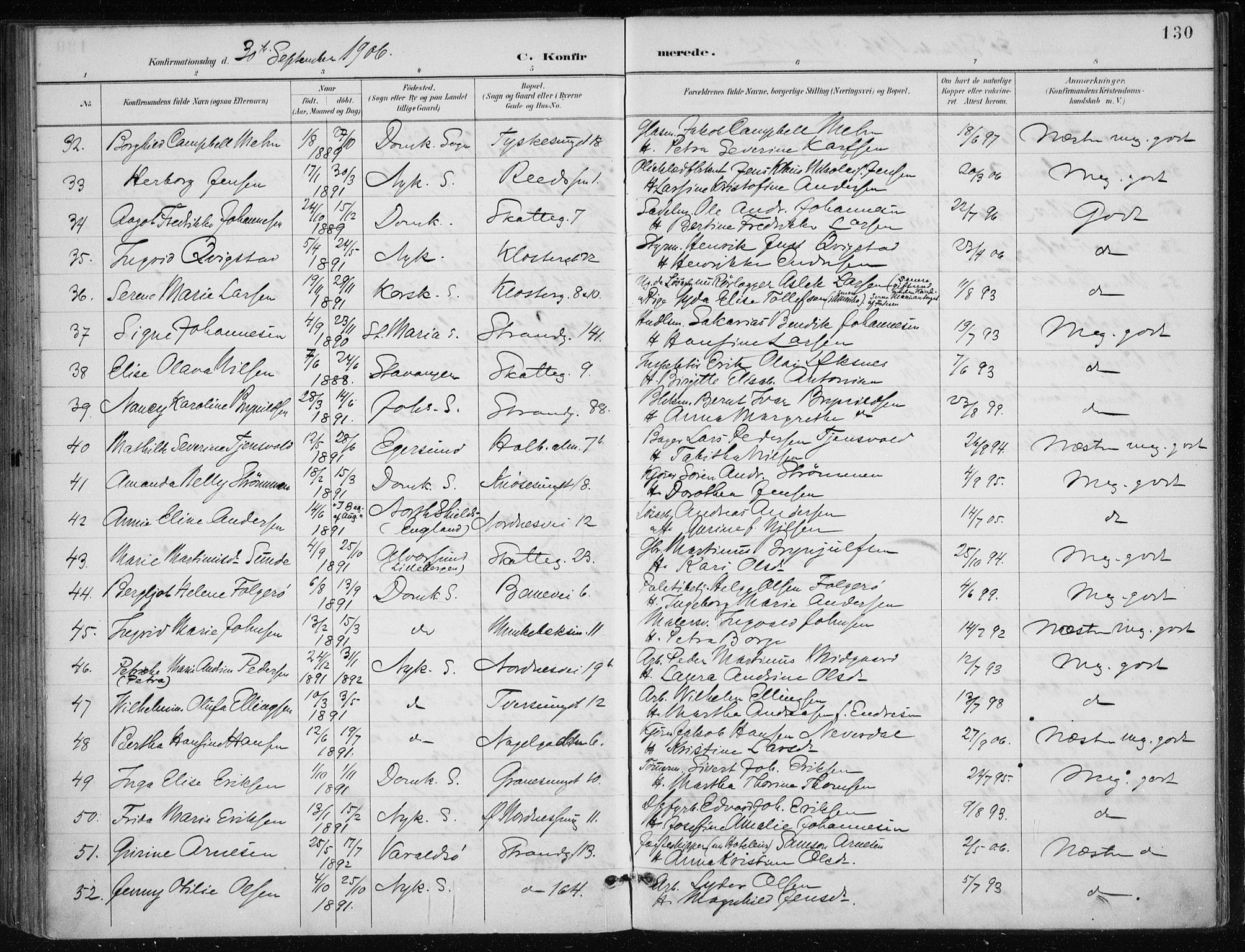 Nykirken Sokneprestembete, AV/SAB-A-77101/H/Haa/L0028: Parish register (official) no. C 7, 1887-1913, p. 130