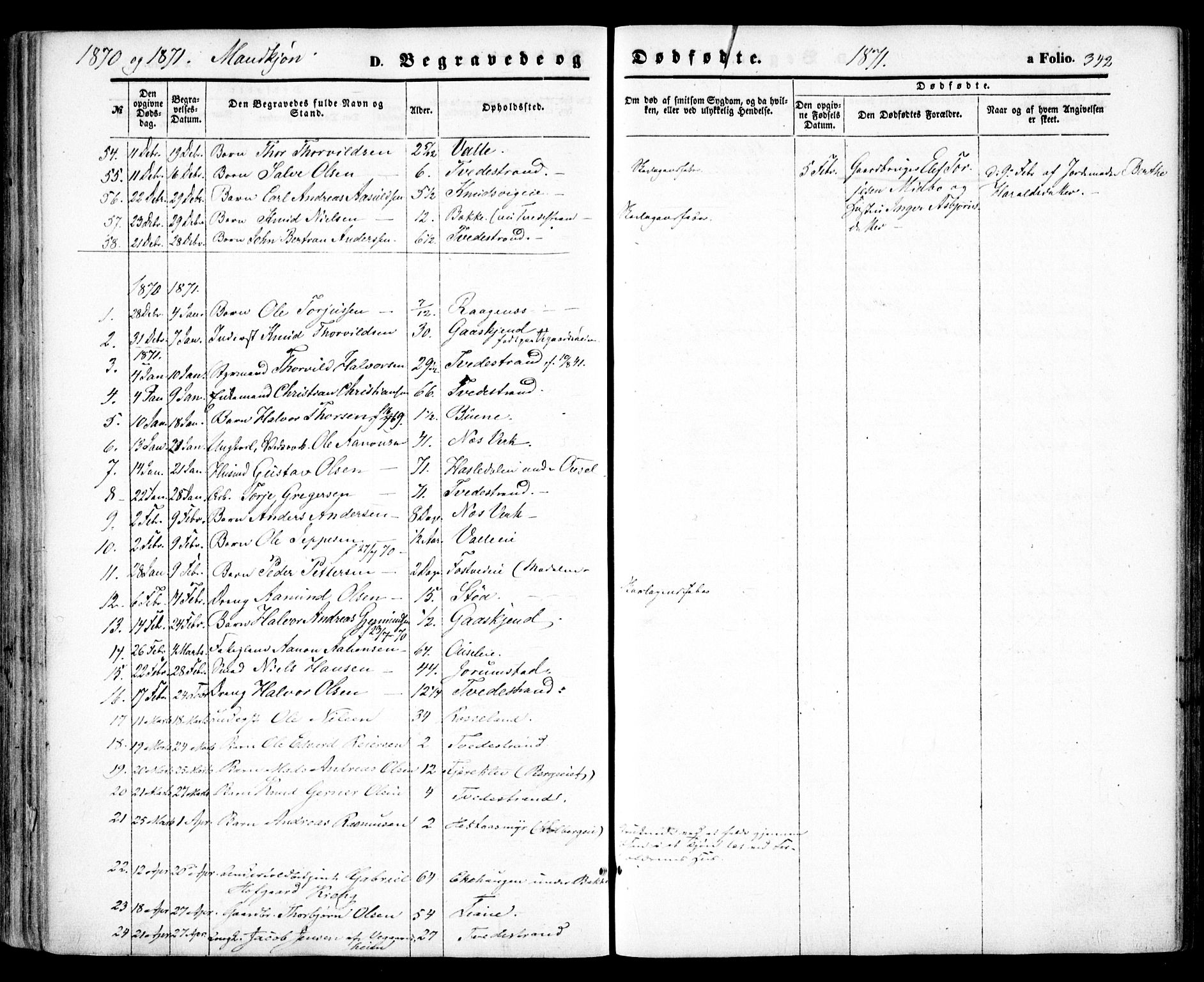 Holt sokneprestkontor, AV/SAK-1111-0021/F/Fa/L0009: Parish register (official) no. A 9, 1861-1871, p. 342