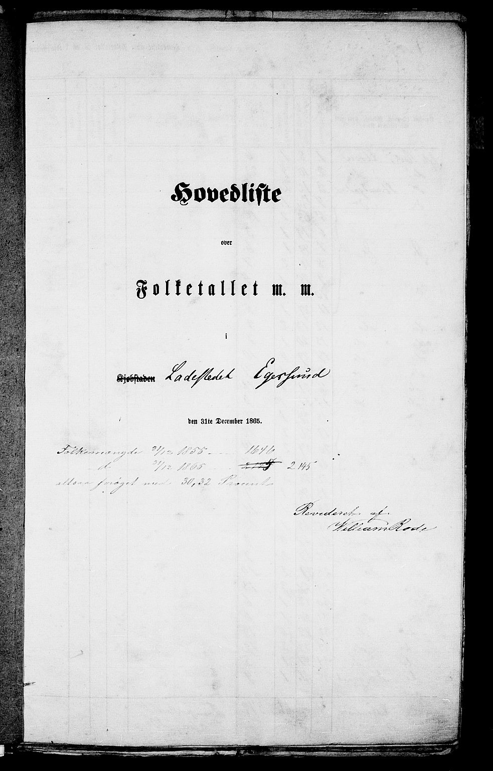 RA, 1865 census for Eigersund parish, Egersund town, 1865, p. 3