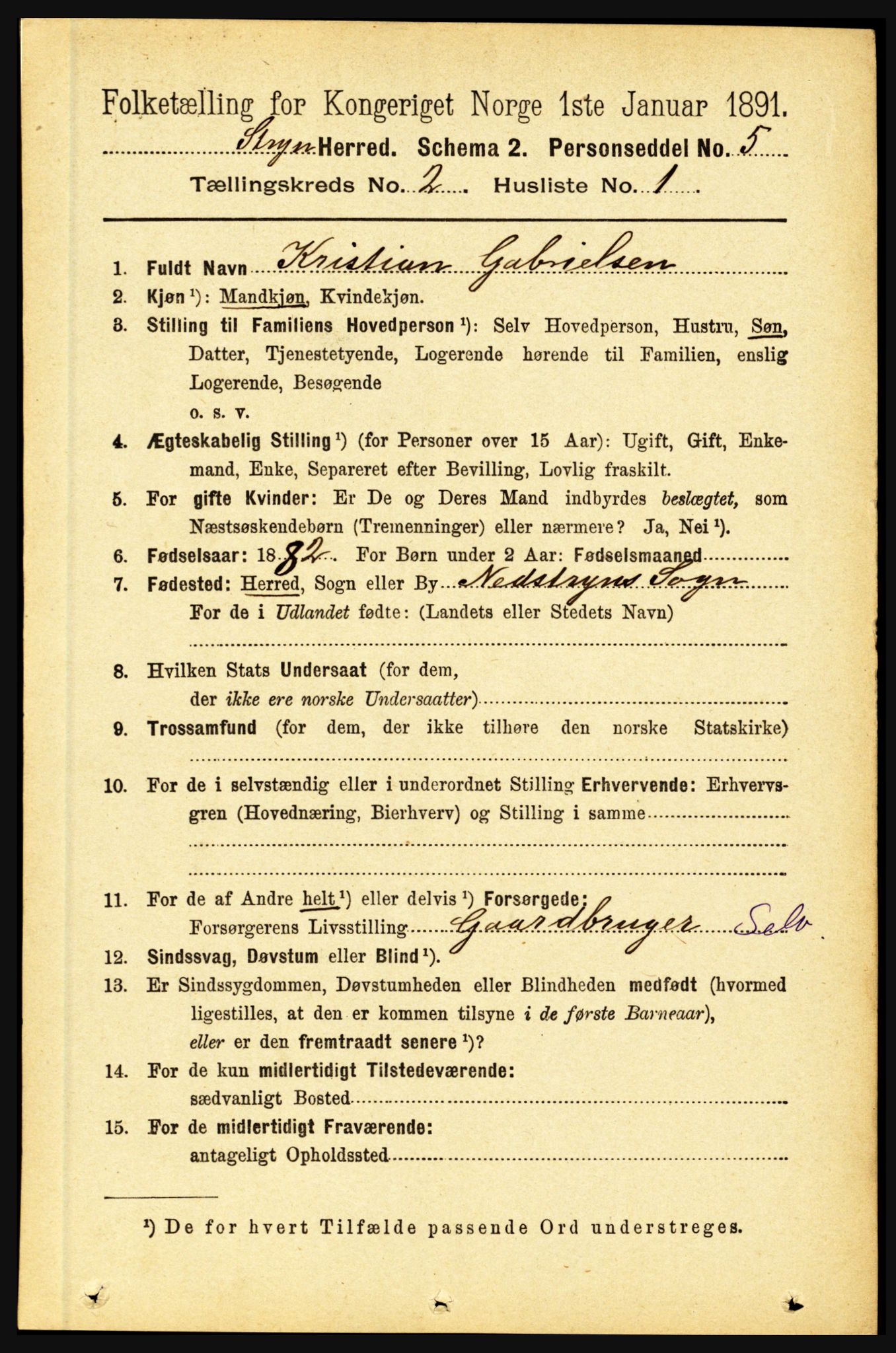 RA, 1891 census for 1448 Stryn, 1891, p. 344