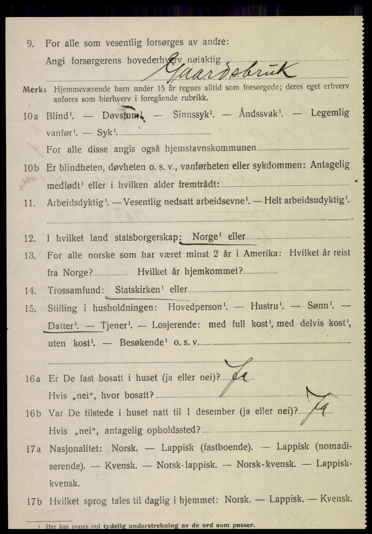 SAT, 1920 census for Sørfold, 1920, p. 3184