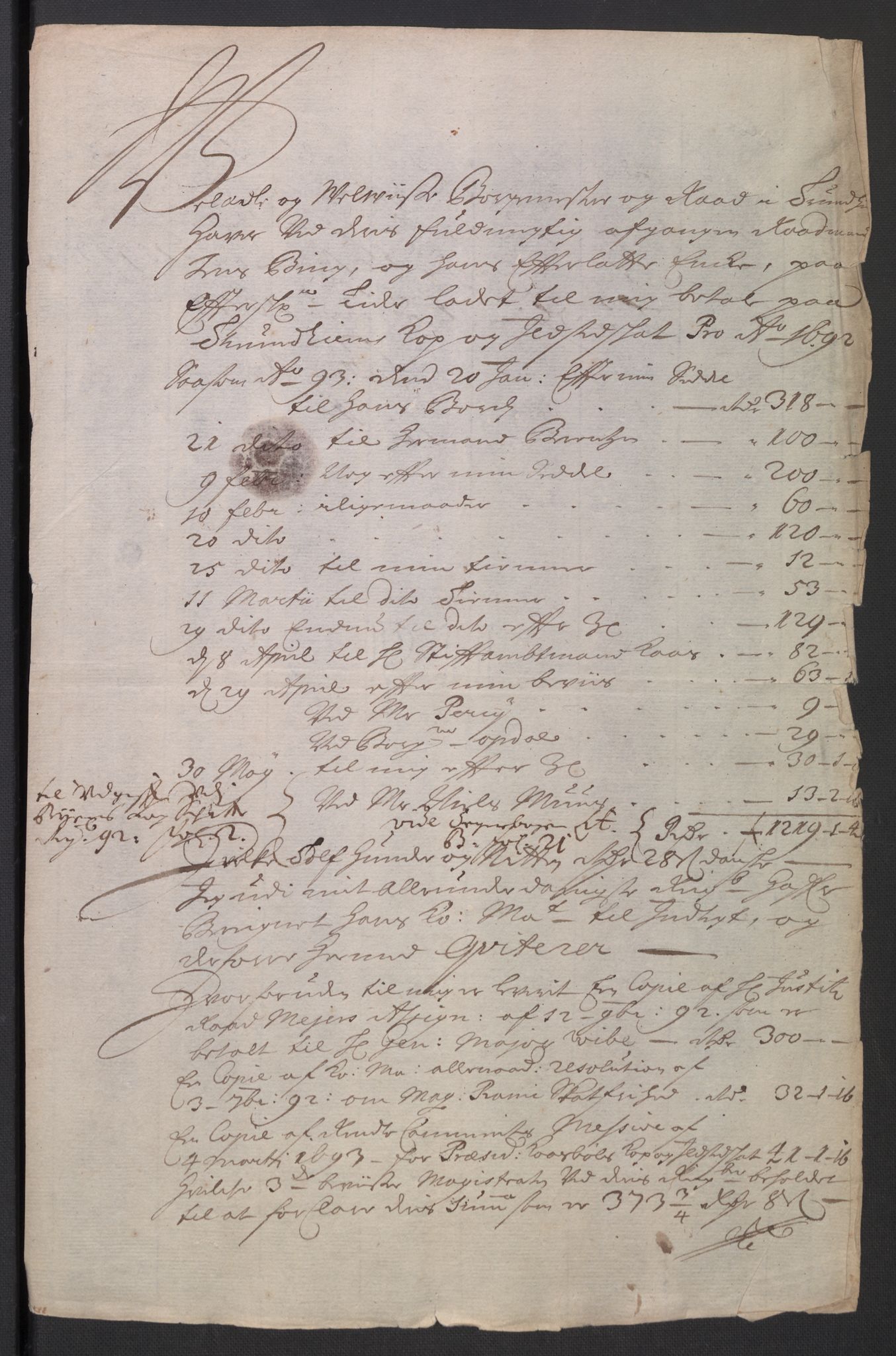 Rentekammeret inntil 1814, Reviderte regnskaper, Byregnskaper, AV/RA-EA-4066/R/Rs/L0506: [S2] Kontribusjonsregnskap, 1691-1692, p. 665