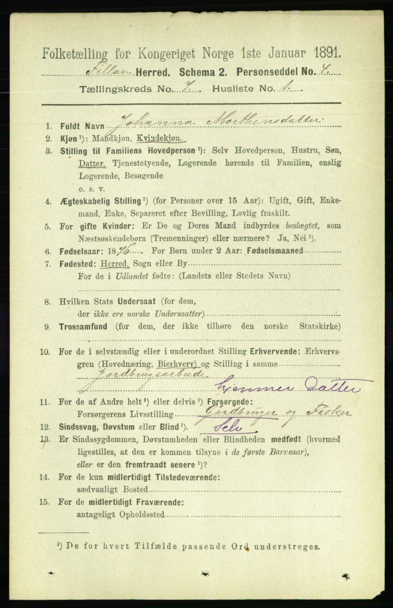 RA, 1891 census for 1616 Fillan, 1891, p. 1584