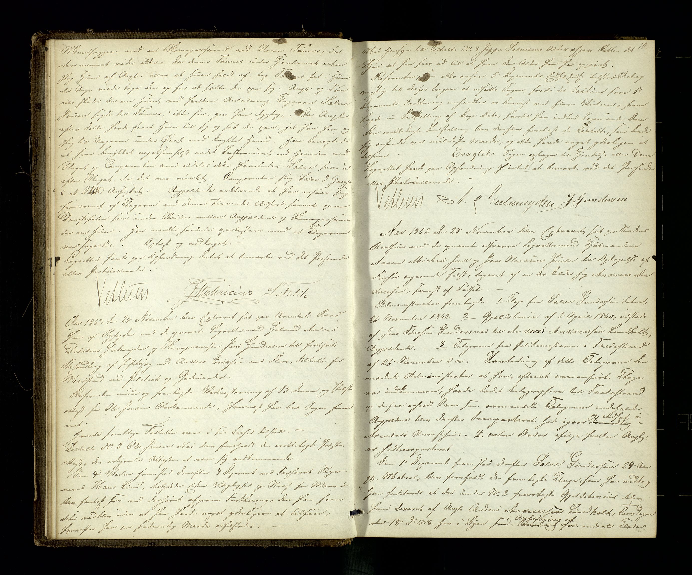 Arendal byfogd, AV/SAK-1222-0001/F/Fb/L0007: Ekstrarettsprotokoll, 1862-1869, p. 10