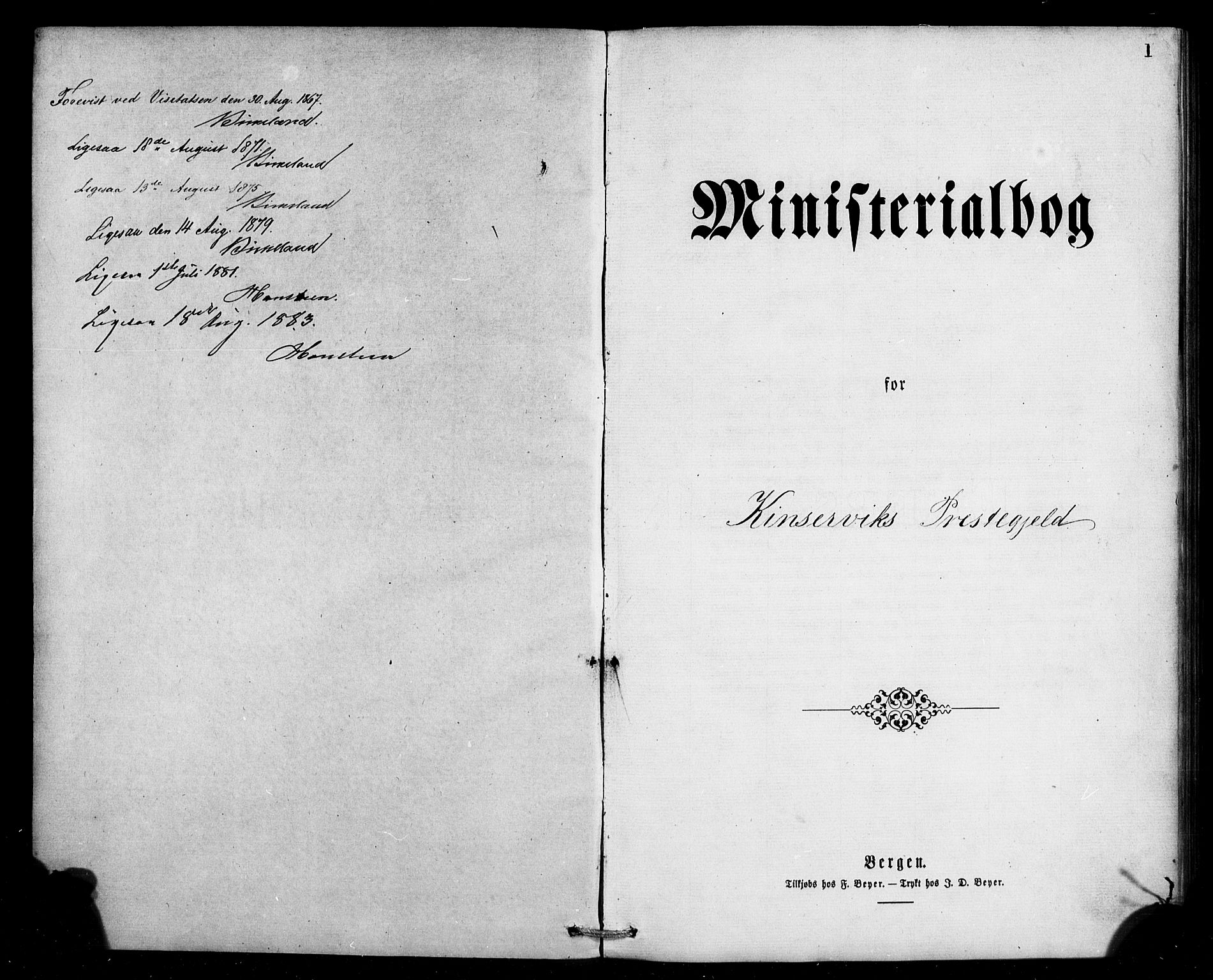 Ullensvang sokneprestembete, AV/SAB-A-78701/H/Haa: Parish register (official) no. A 13, 1867-1879, p. 1