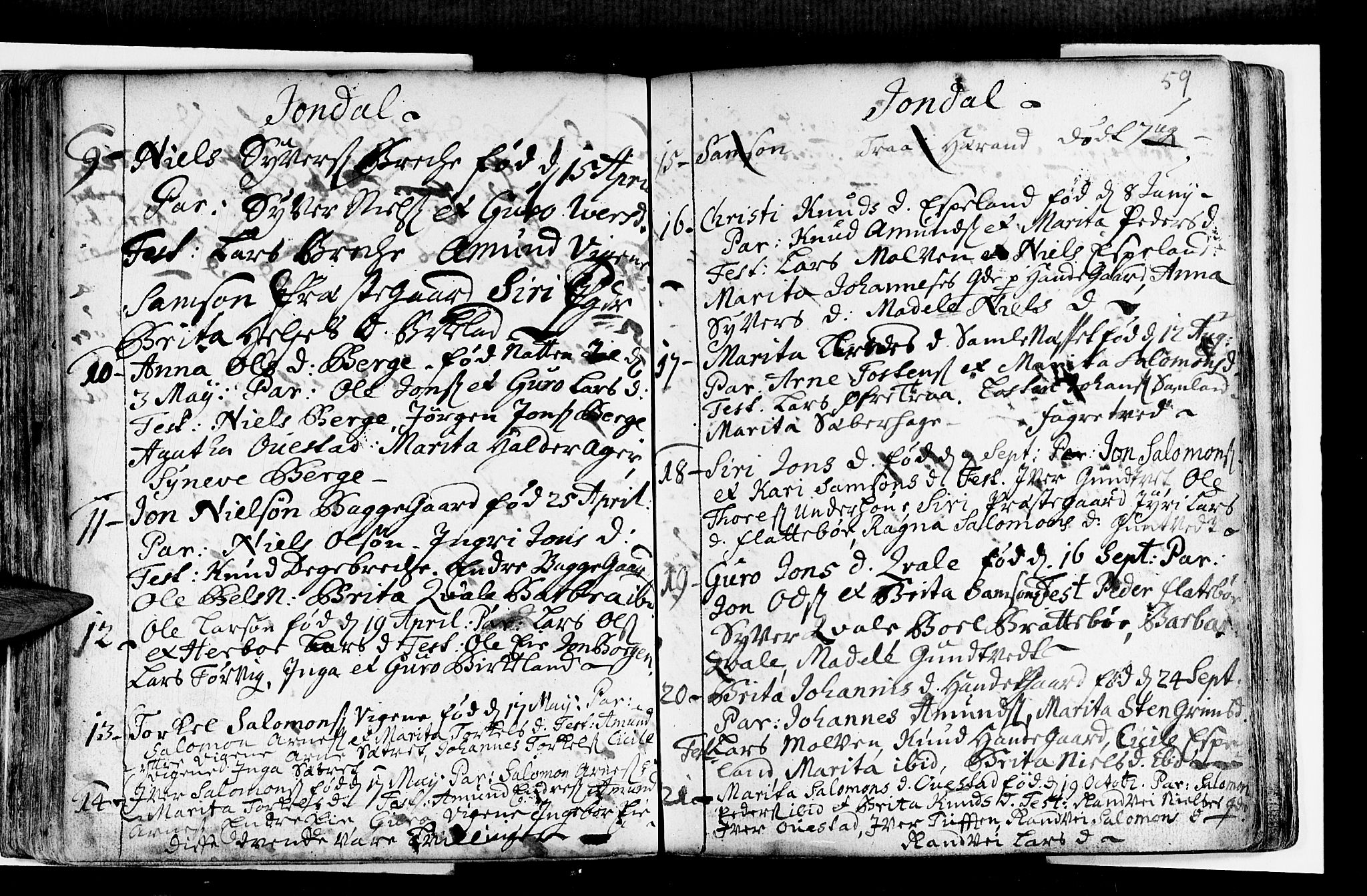 Strandebarm sokneprestembete, AV/SAB-A-78401/H/Haa: Parish register (official) no. A 2 /2, 1727-1750, p. 59