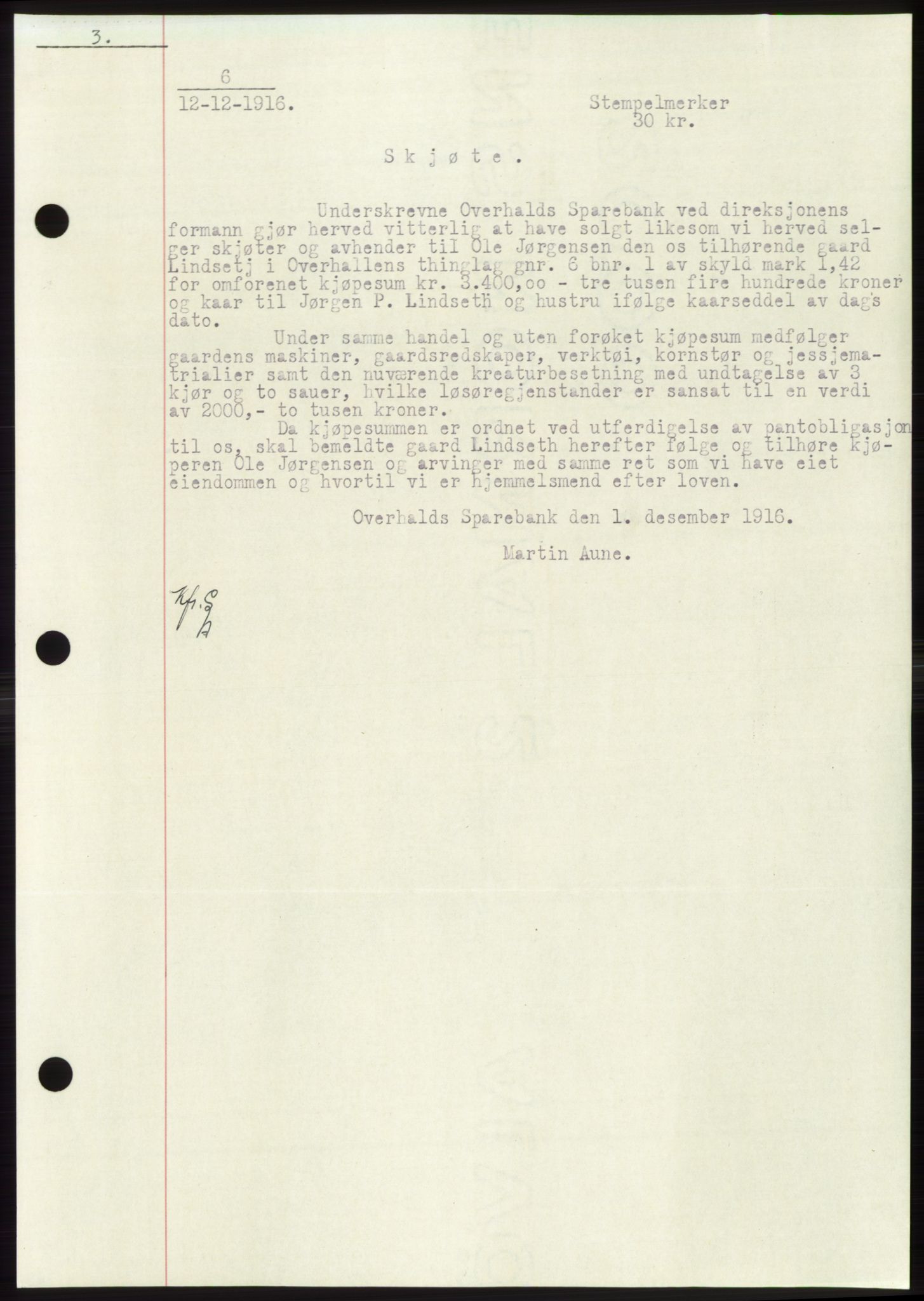 Namdal sorenskriveri, SAT/A-4133/1/2/2C: Mortgage book no. -, 1916-1921, Deed date: 12.12.1916