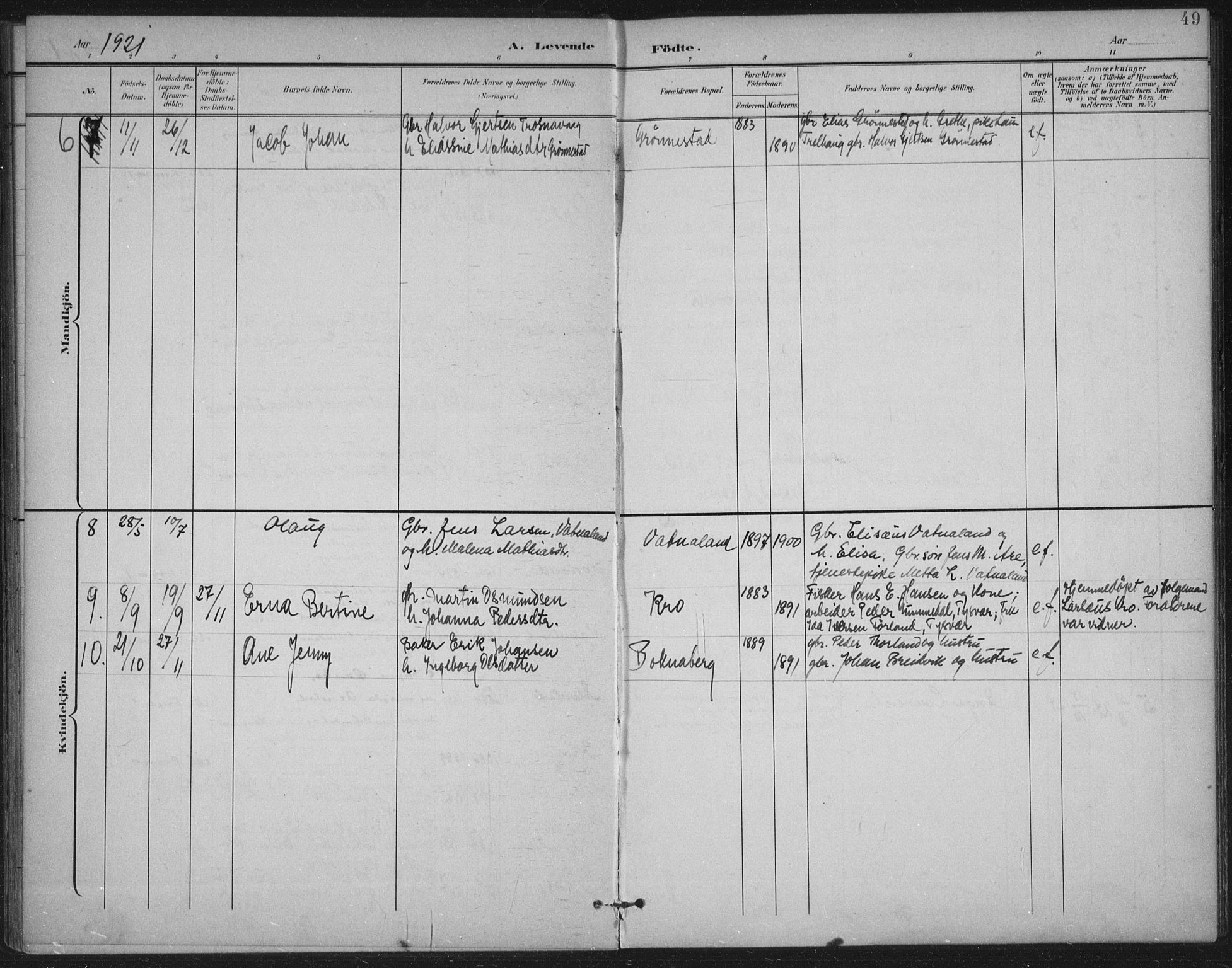 Tysvær sokneprestkontor, AV/SAST-A -101864/H/Ha/Haa/L0009: Parish register (official) no. A 9, 1898-1925, p. 49