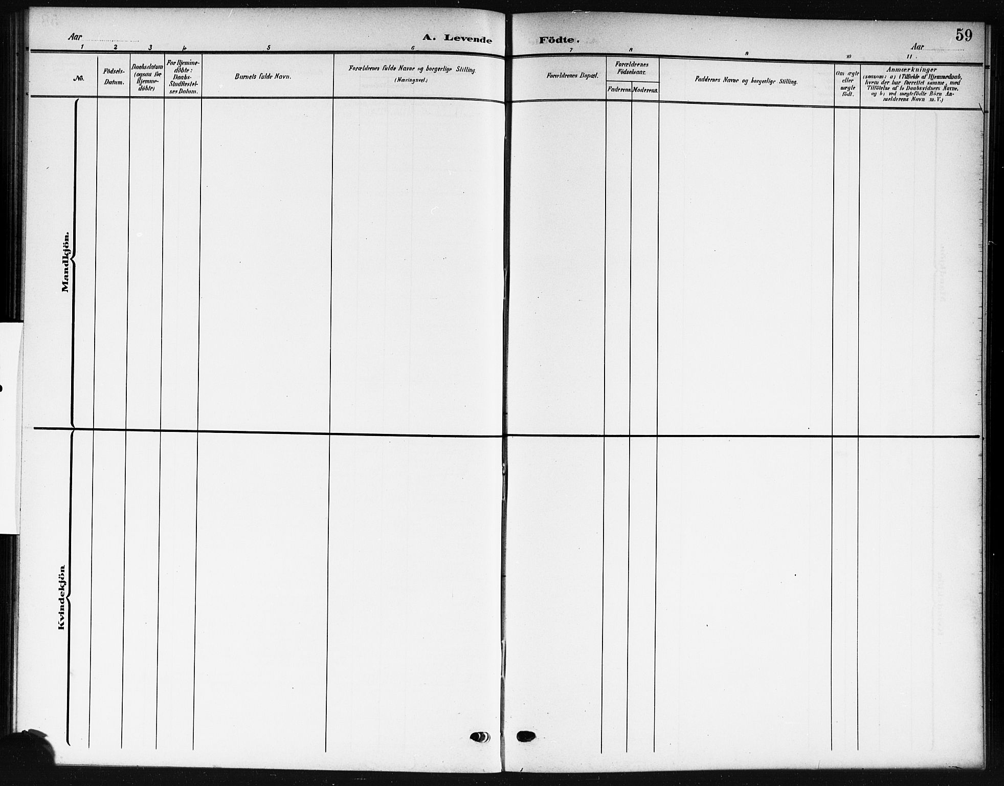 Rygge prestekontor Kirkebøker, AV/SAO-A-10084b/G/Ga/L0003: Parish register (copy) no. 3, 1906-1921, p. 59