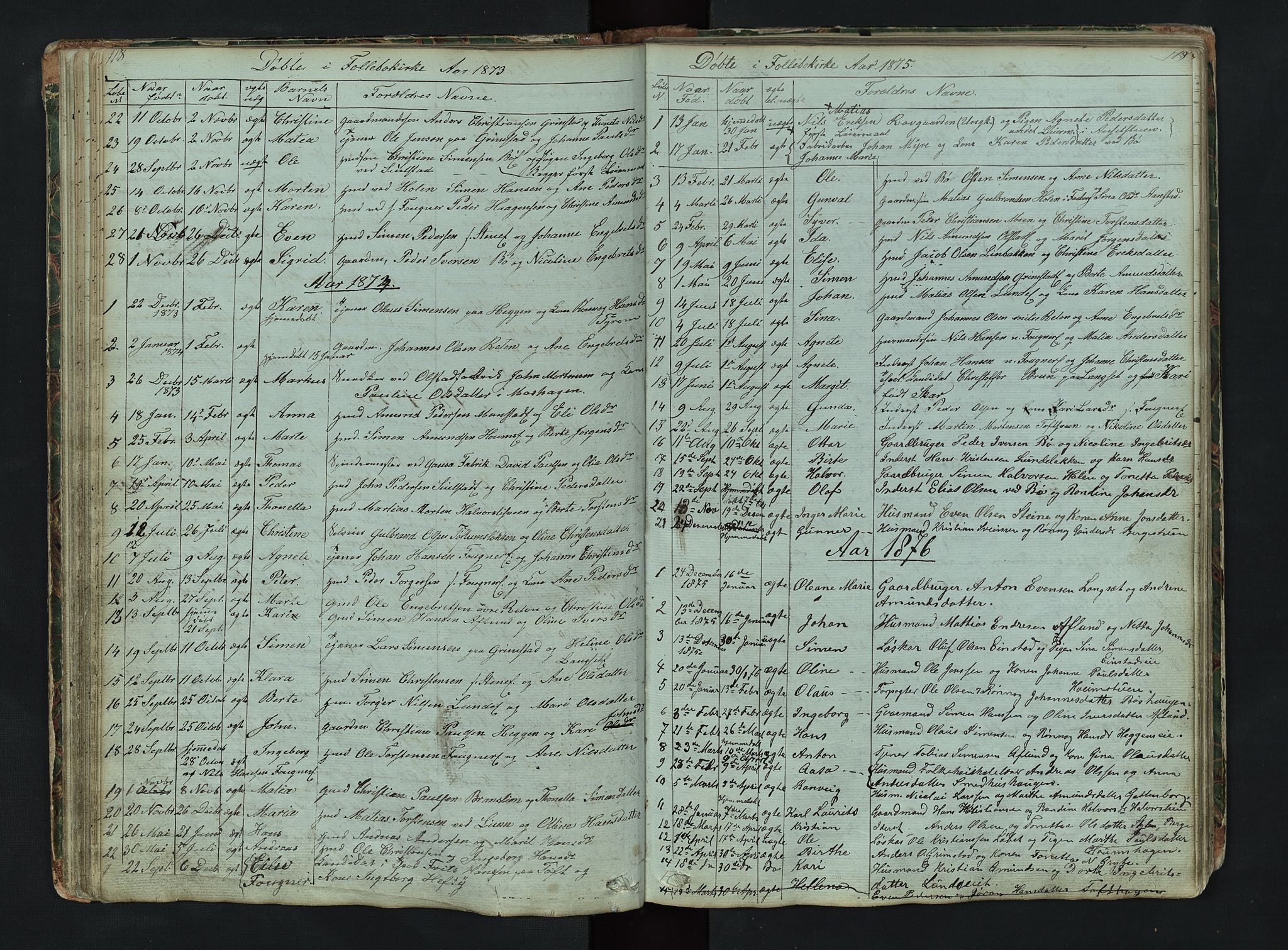 Gausdal prestekontor, SAH/PREST-090/H/Ha/Hab/L0006: Parish register (copy) no. 6, 1846-1893, p. 118-119