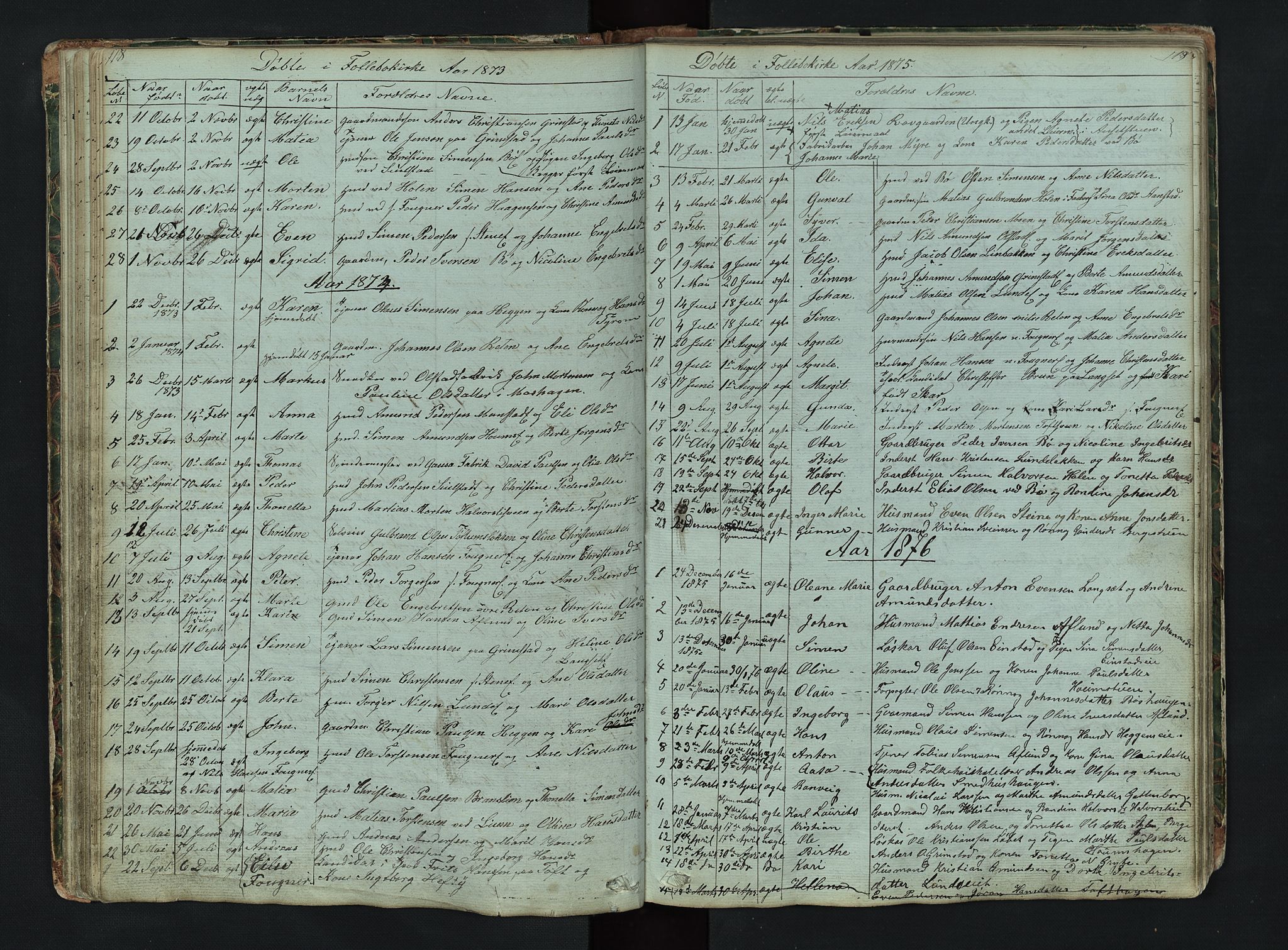 Gausdal prestekontor, AV/SAH-PREST-090/H/Ha/Hab/L0006: Parish register (copy) no. 6, 1846-1893, p. 118-119