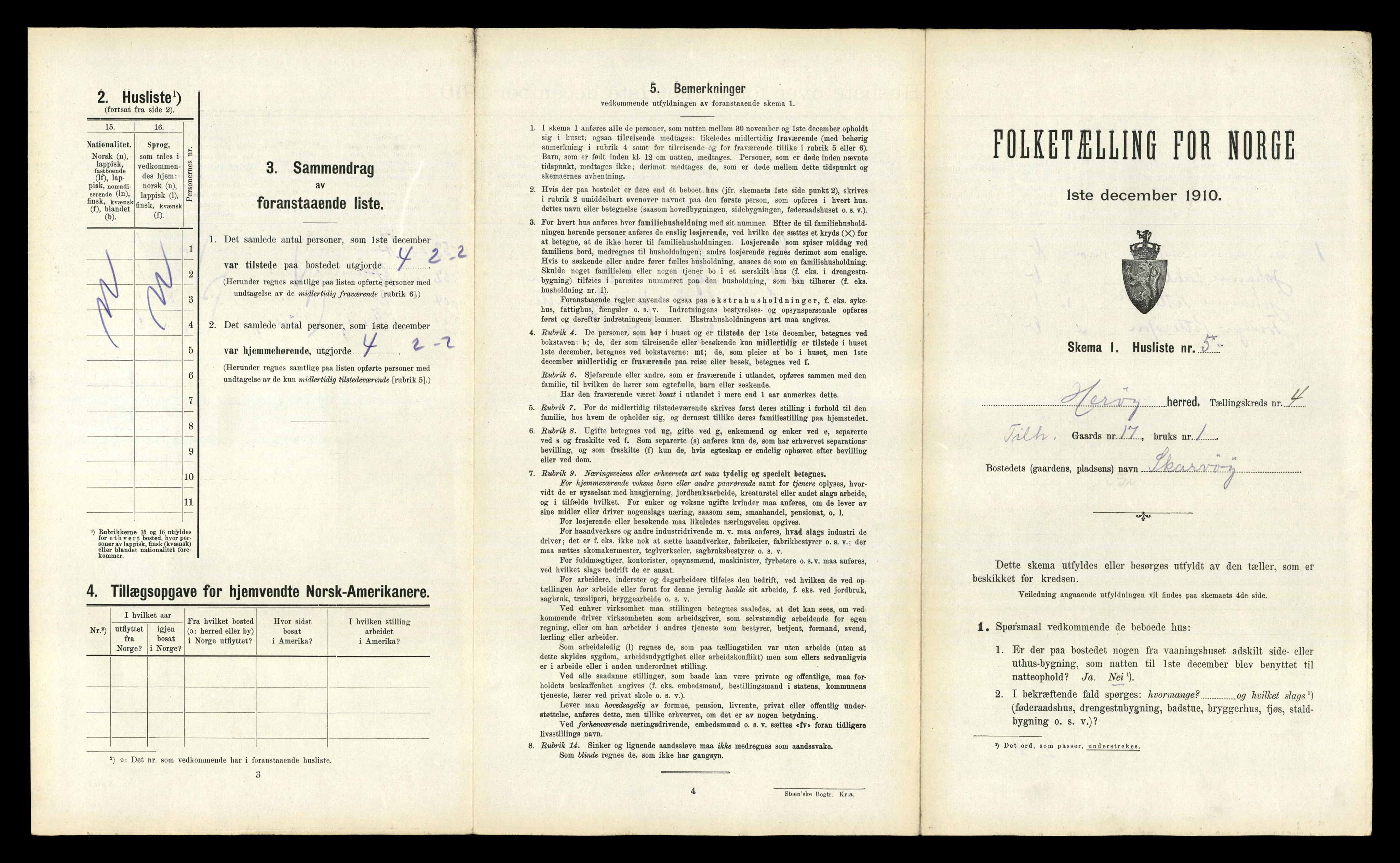 RA, 1910 census for Herøy, 1910, p. 461